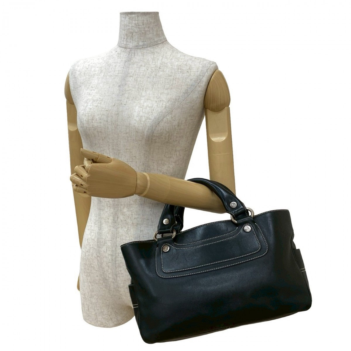 Celine Handbag Leather Black Boogie Bag