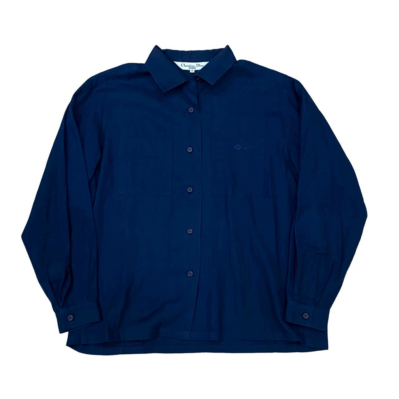 Dior Long Sleeve Shirt Cotton Navy Sports M