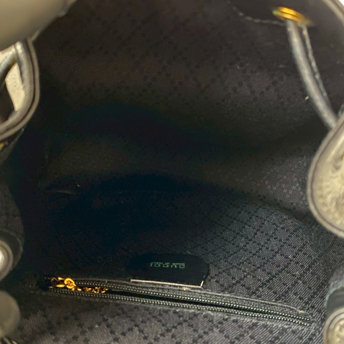 Gucci Backpack Leather Black Bamboo