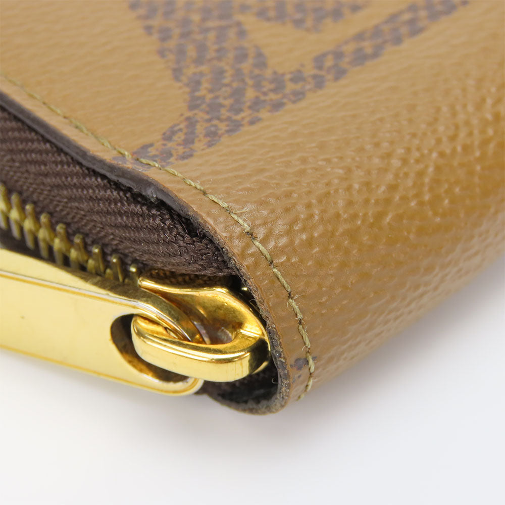 Louis Vuitton Long Wallet Purse M69353 Monogram Giant Reverse Brown Zippy Wallet Women(Unisex)