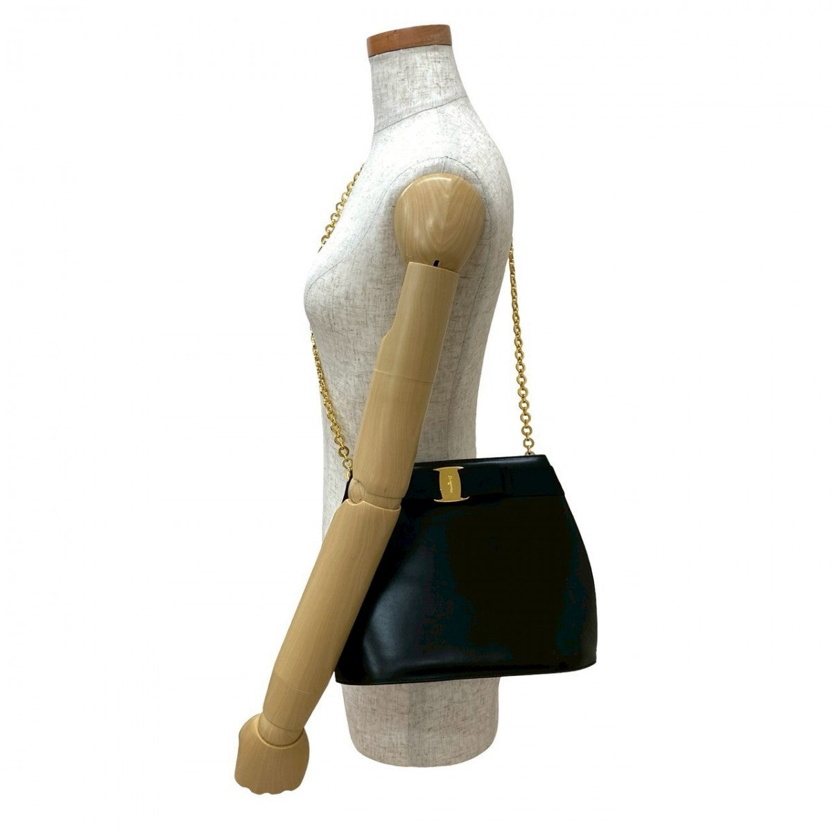Salvatore Ferragamo Shoulder Bag Calfskin Black
