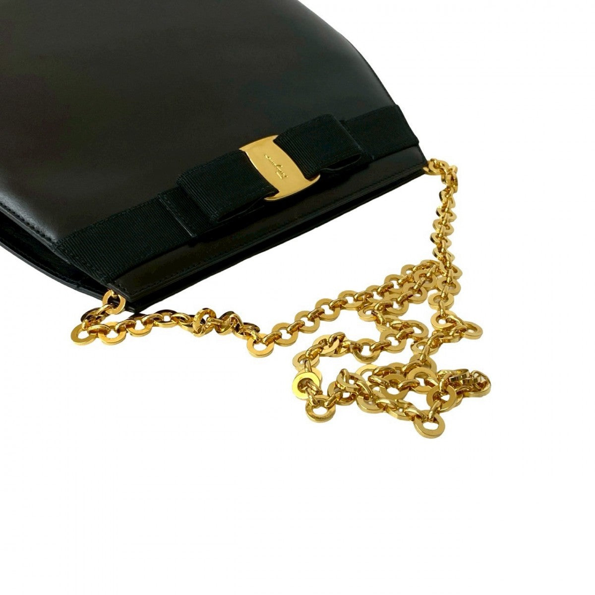 Salvatore Ferragamo Shoulder Bag Calfskin Black