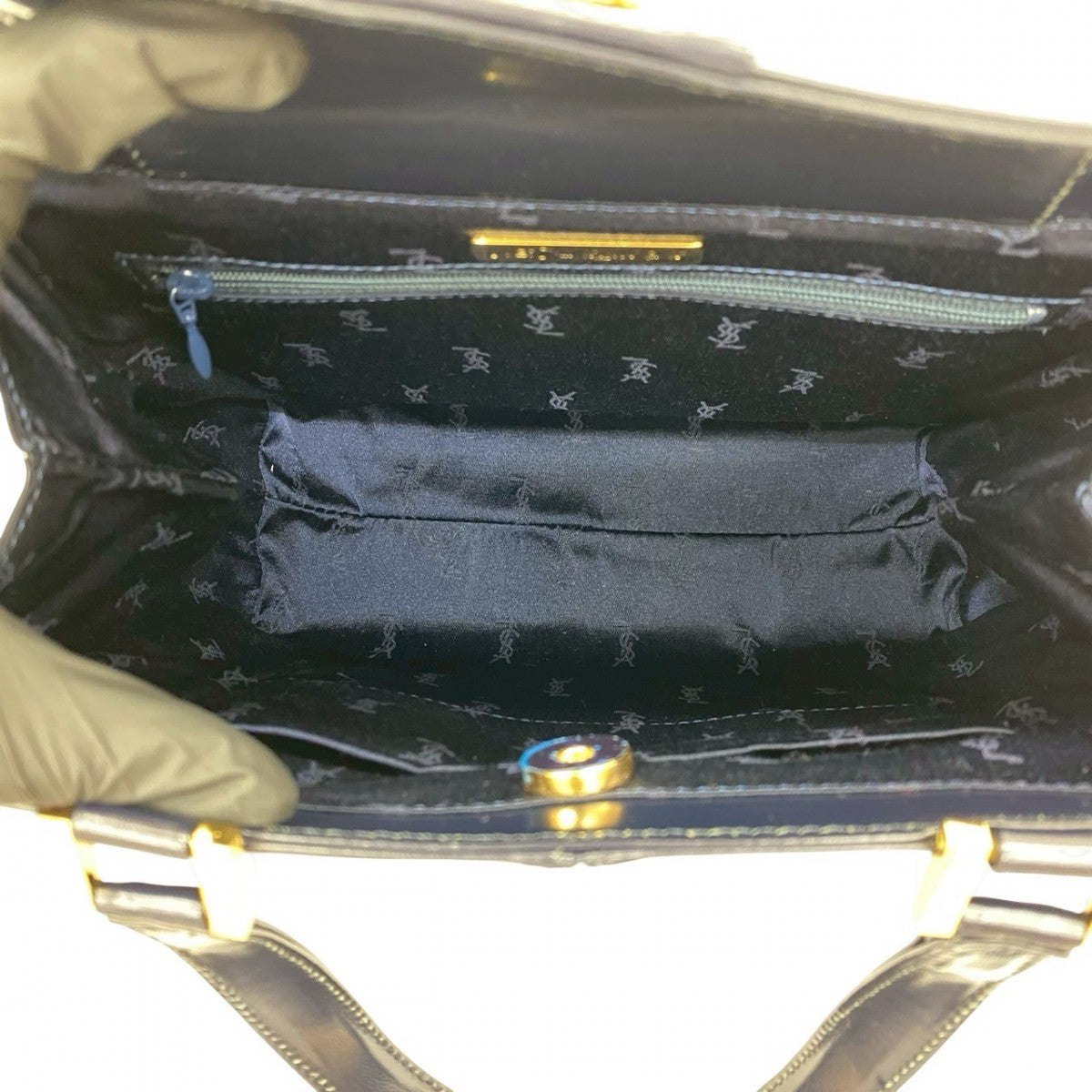 Yves Saint Laurent Handbag Leather Navy