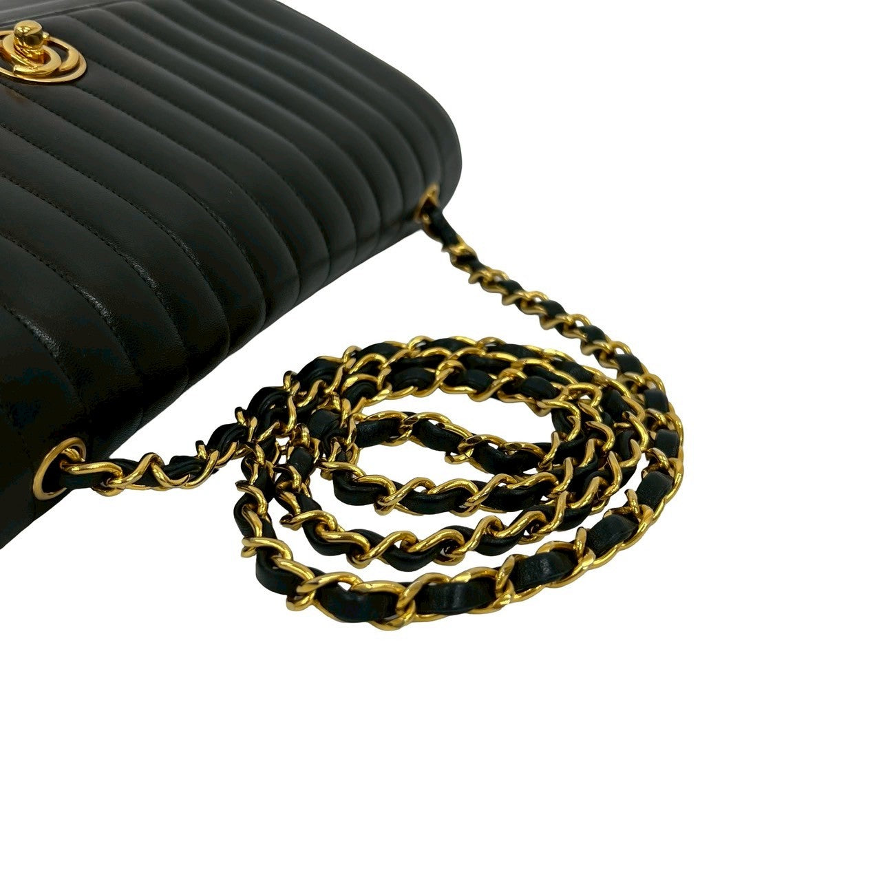 Chanel Shoulder Bag Lambskin Black Mademoiselle