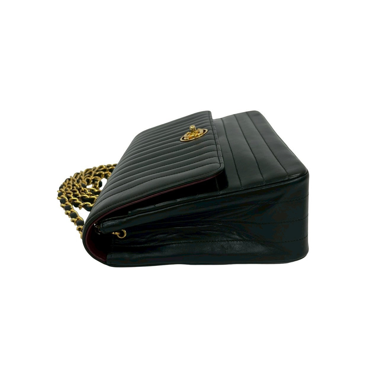 Chanel Shoulder Bag Lambskin Black Mademoiselle
