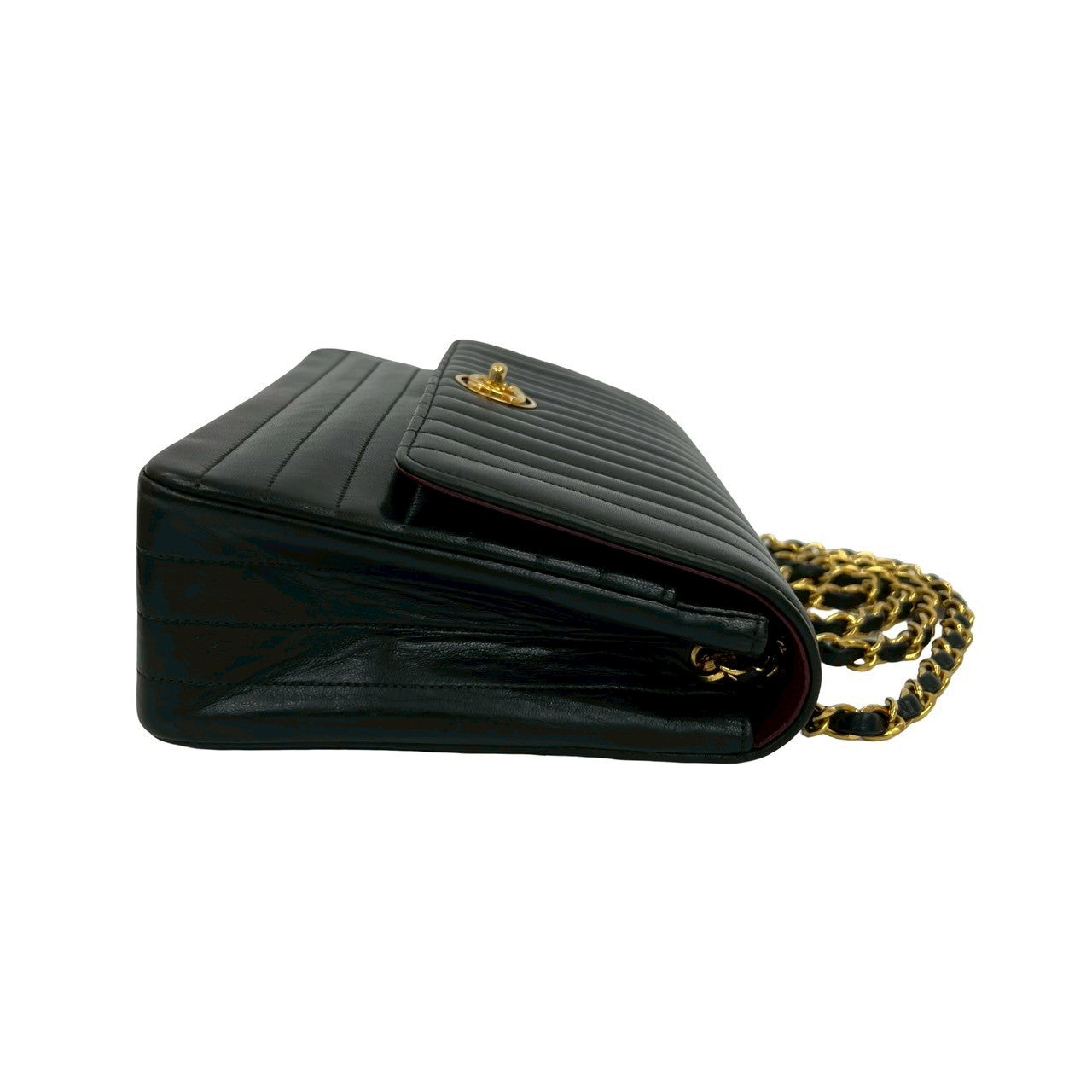 Chanel Shoulder Bag Lambskin Black Mademoiselle