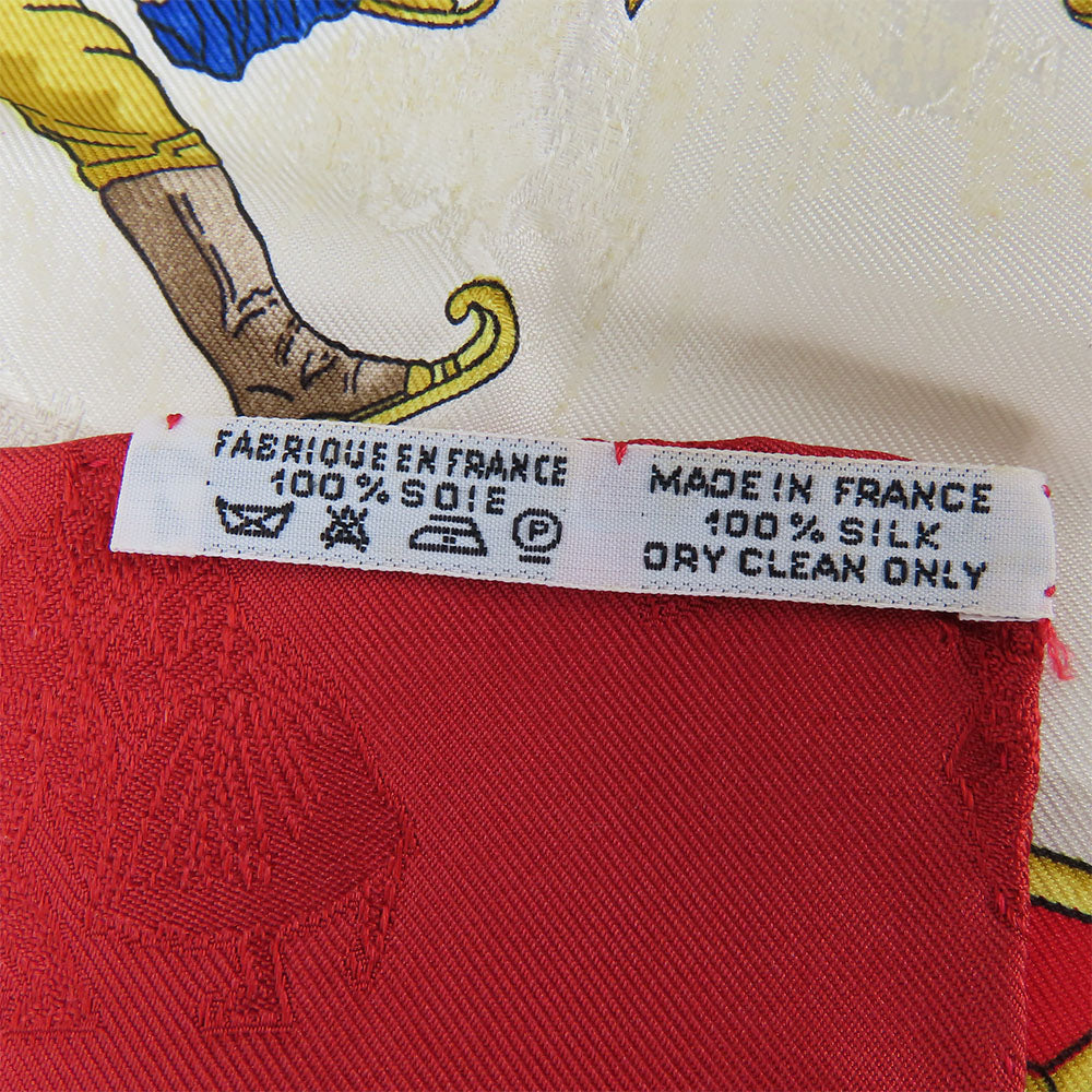 Hermes Scarf Silk Red Joies D'Hiver Carre90 Women