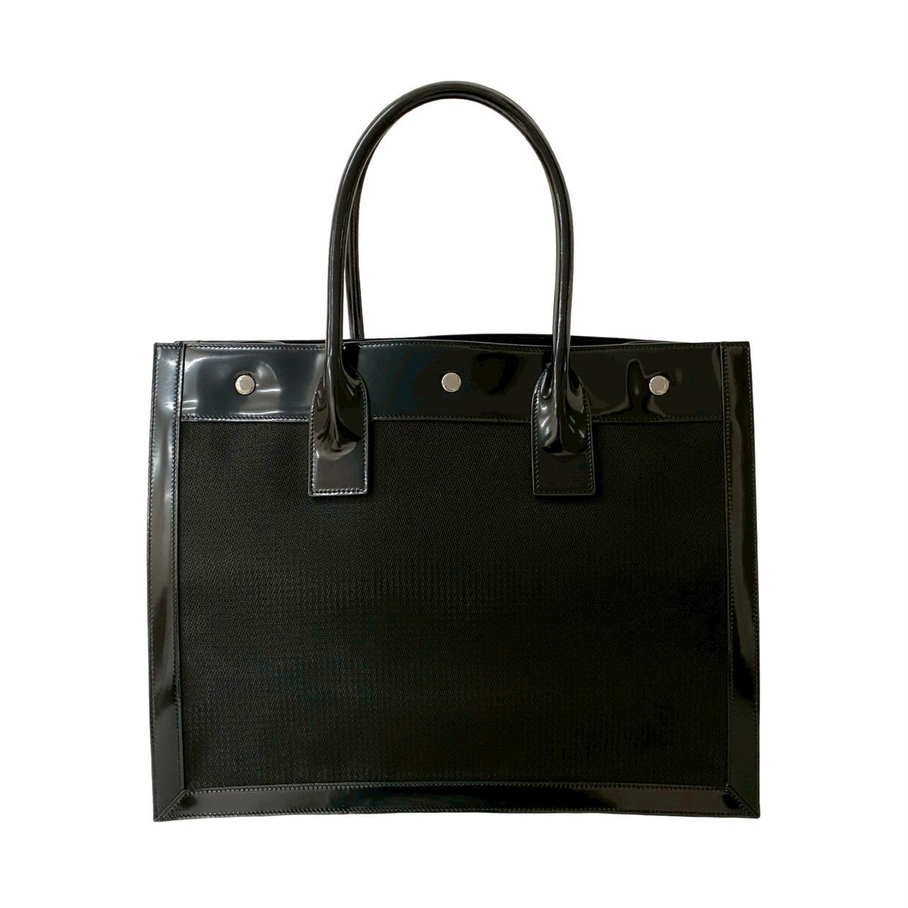 Yves Saint Laurent Tote Bag Patent Leather Black Rive Gauche Tote Bag