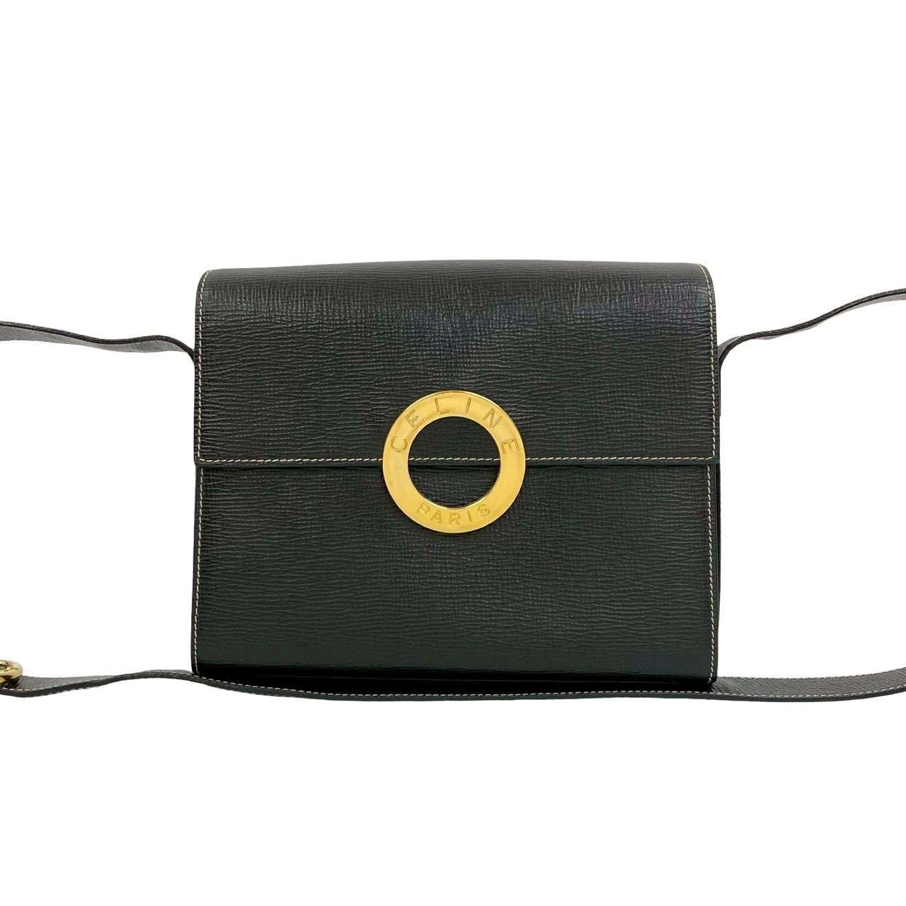 Celine Shoulder Bag Leather Black