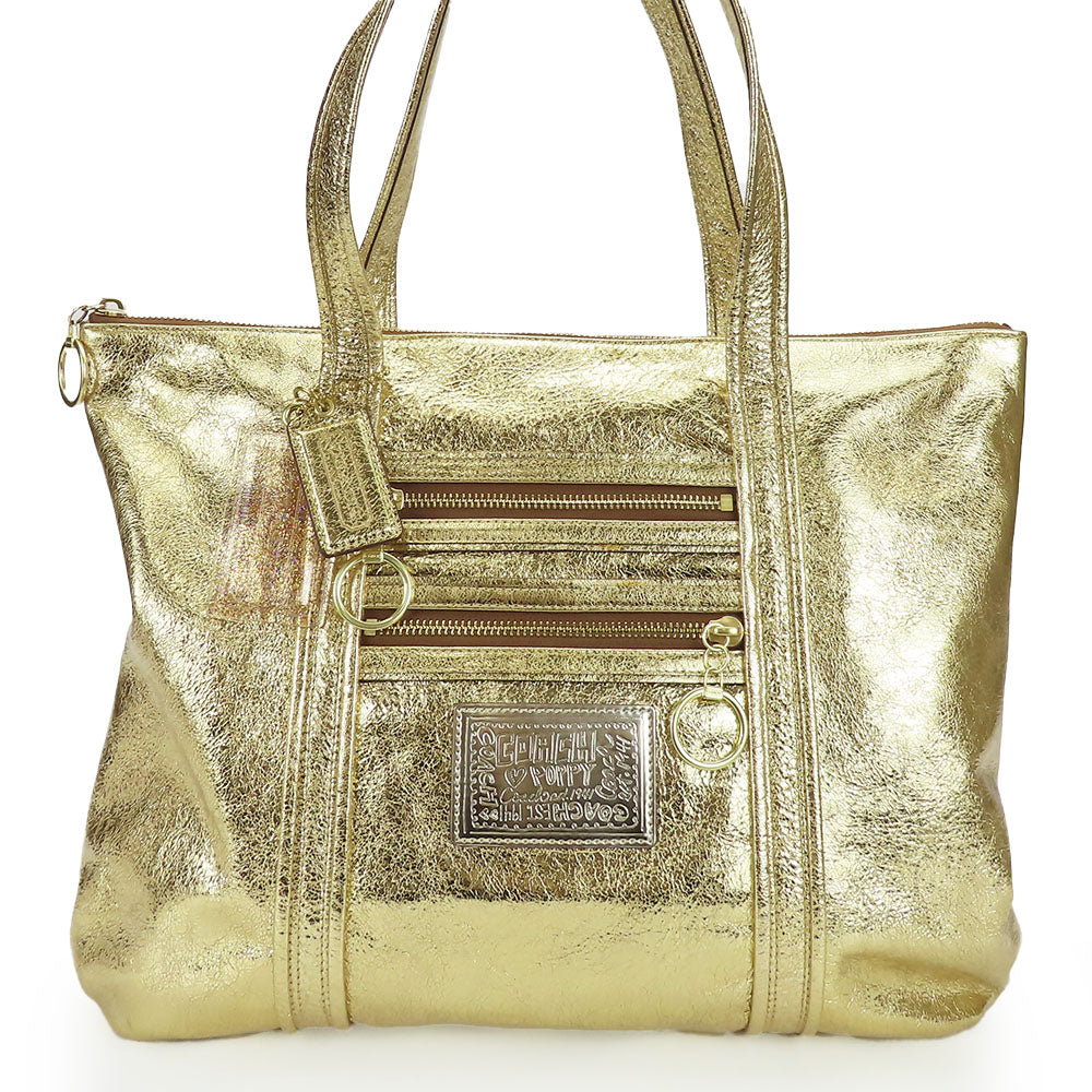 Coach Tote Bag 13820 Leather Gold Poppy Women