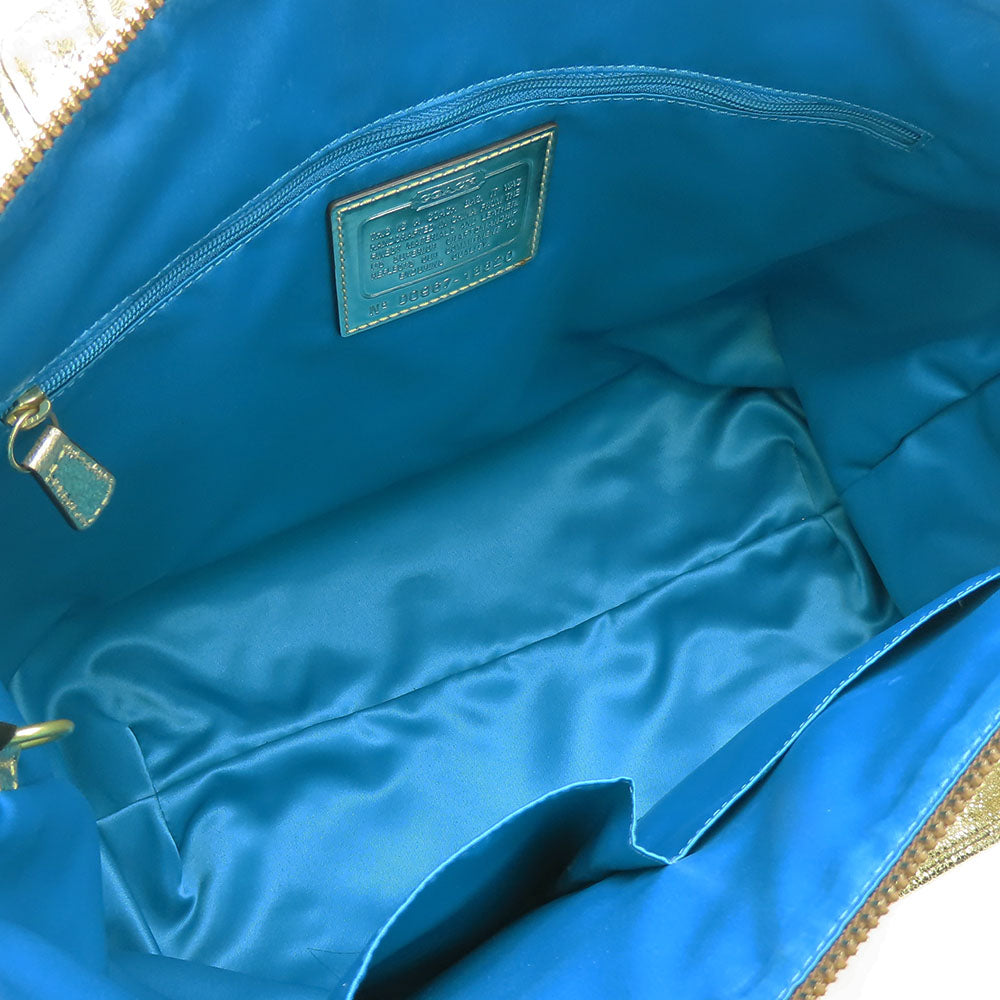 Coach Tote Bag 13820 Leather Gold Poppy Women