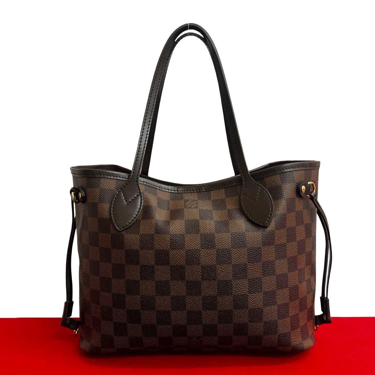 Louis Vuitton Tote Bag Leather Brown Damier Never Full Pm