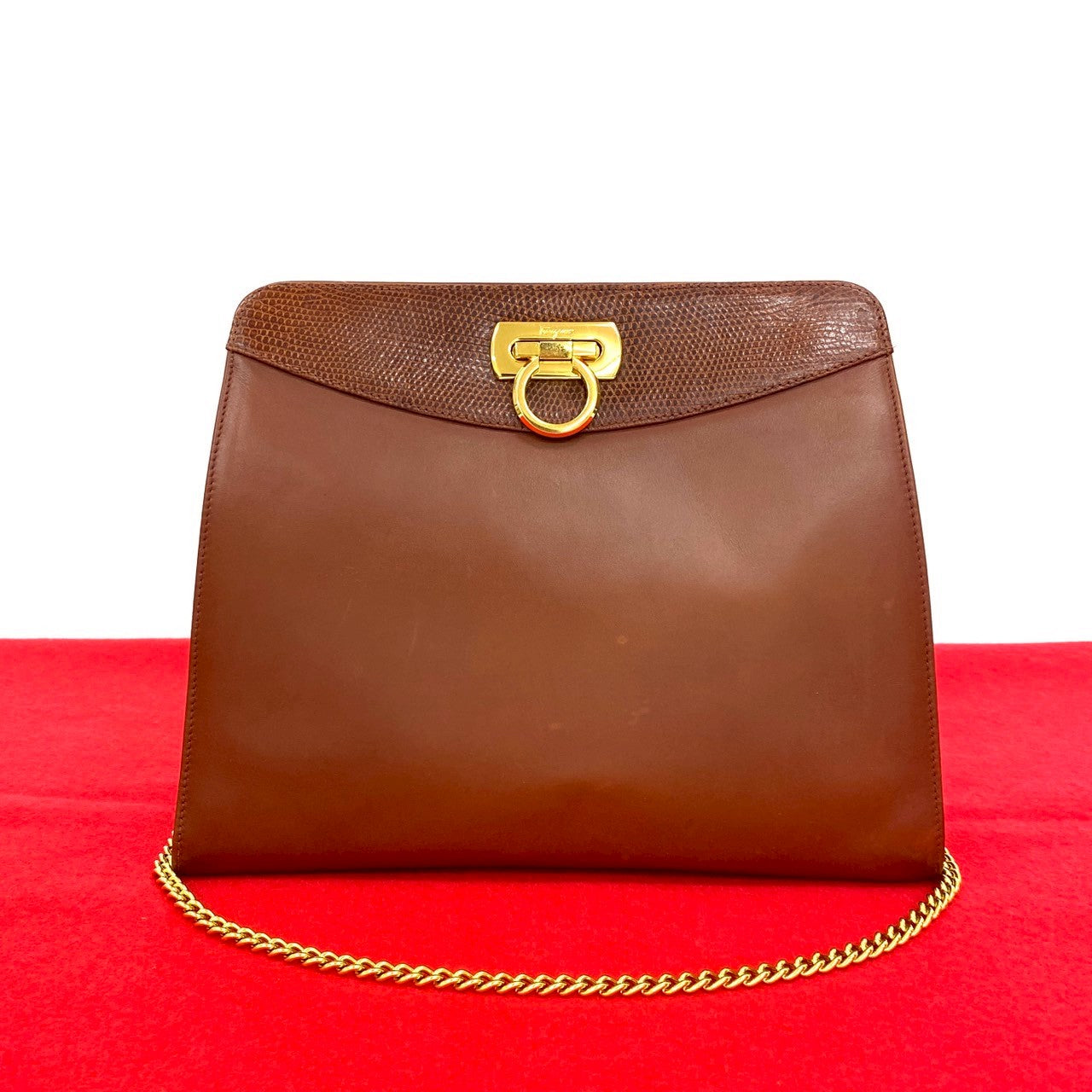 Salvatore Ferragamo Shoulder Bag Leather Brown