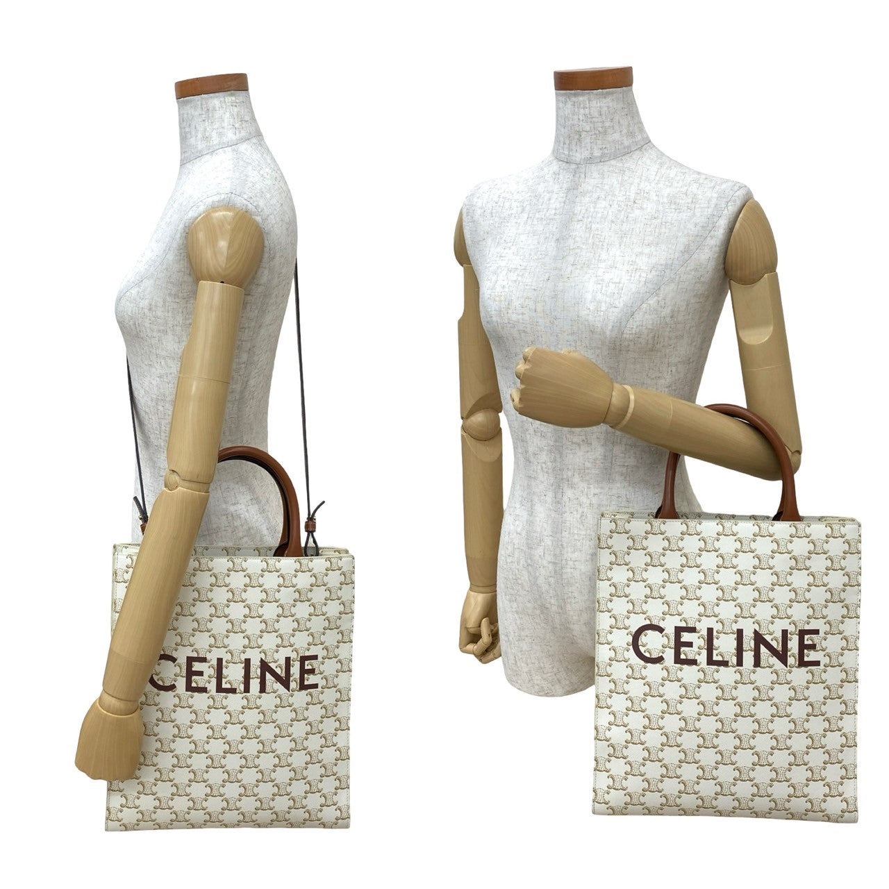 Celine Shoulder Bag Leather White Bar Tikal Kaba Small