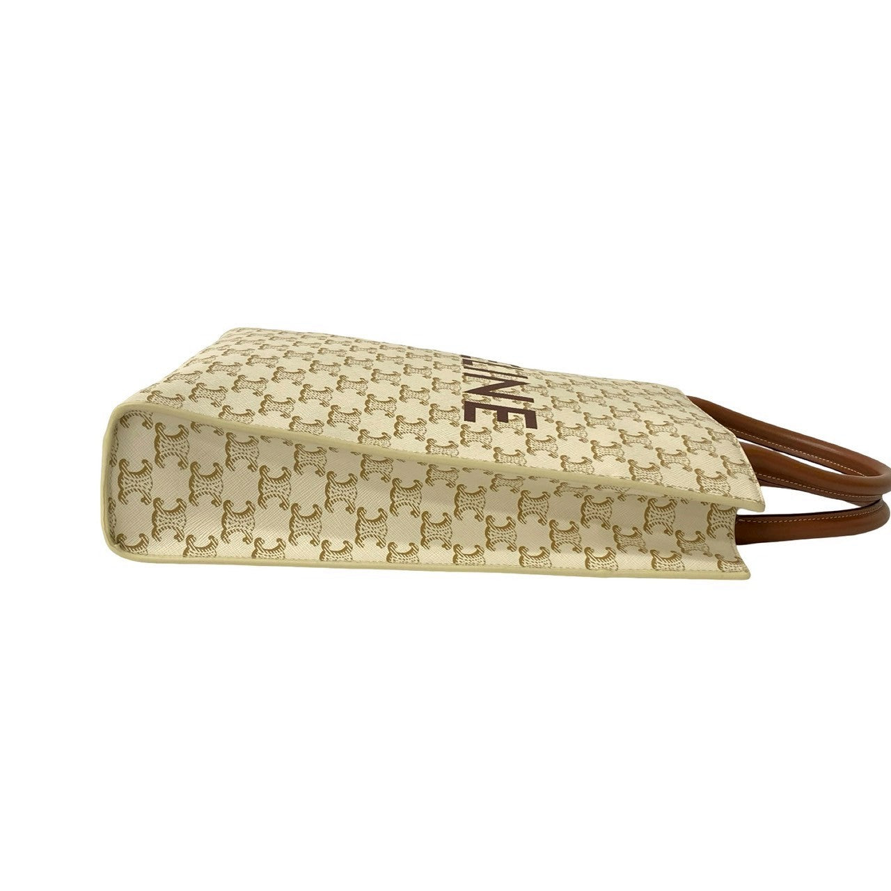Celine Shoulder Bag Leather White Bar Tikal Kaba Small