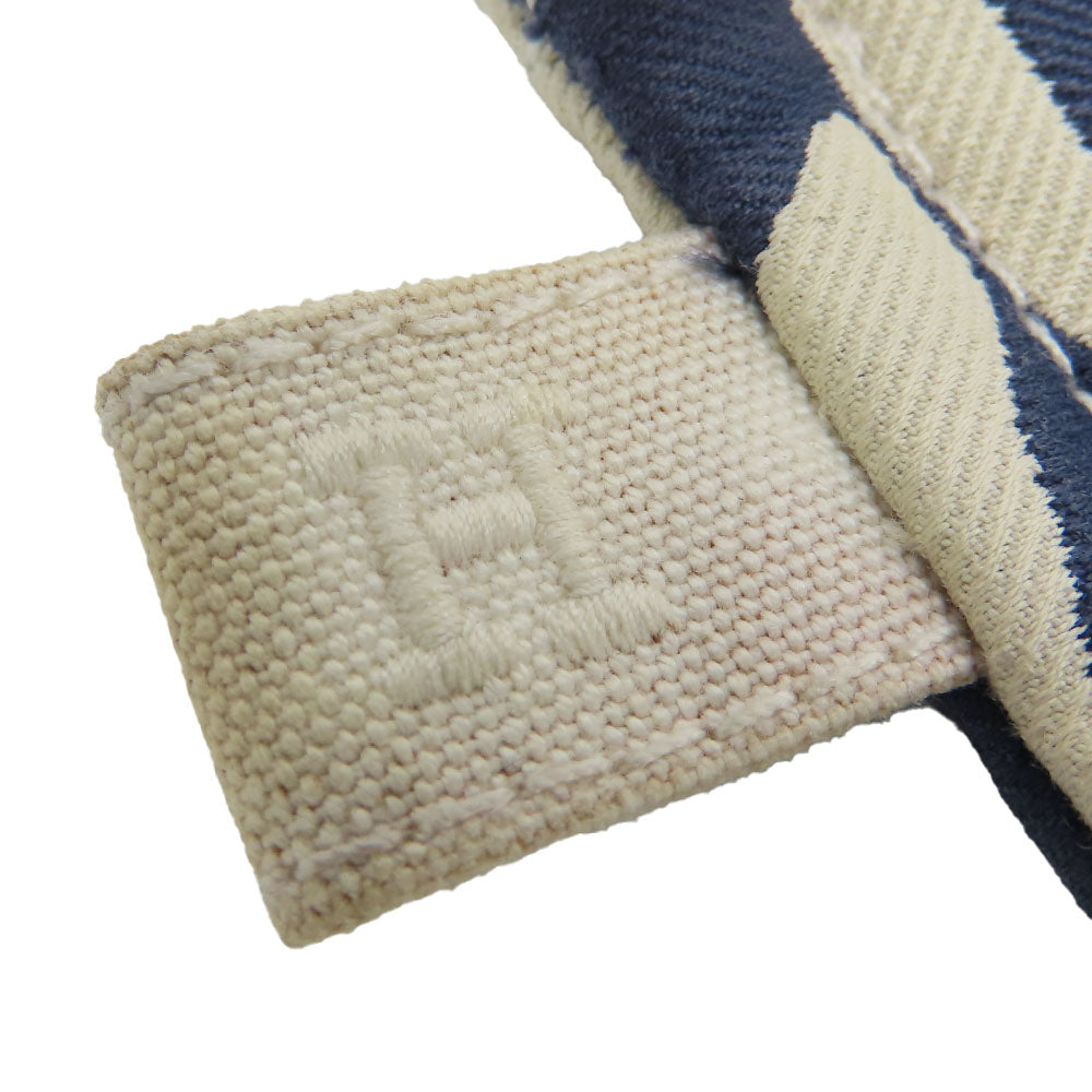 Hermes Pouch Canvas Navy Chene Dunkle Truth Flat Gm Women