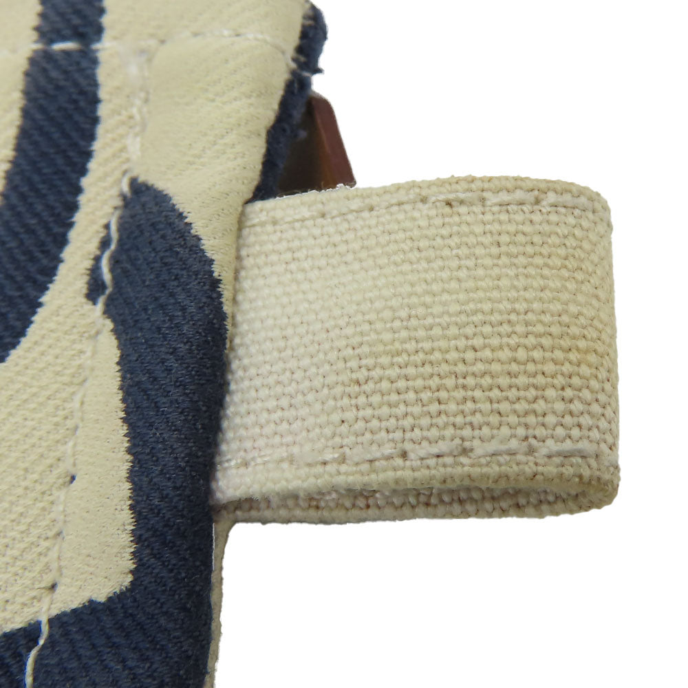 Hermes Pouch Canvas Navy Chene Dunkle Truth Flat Gm Women