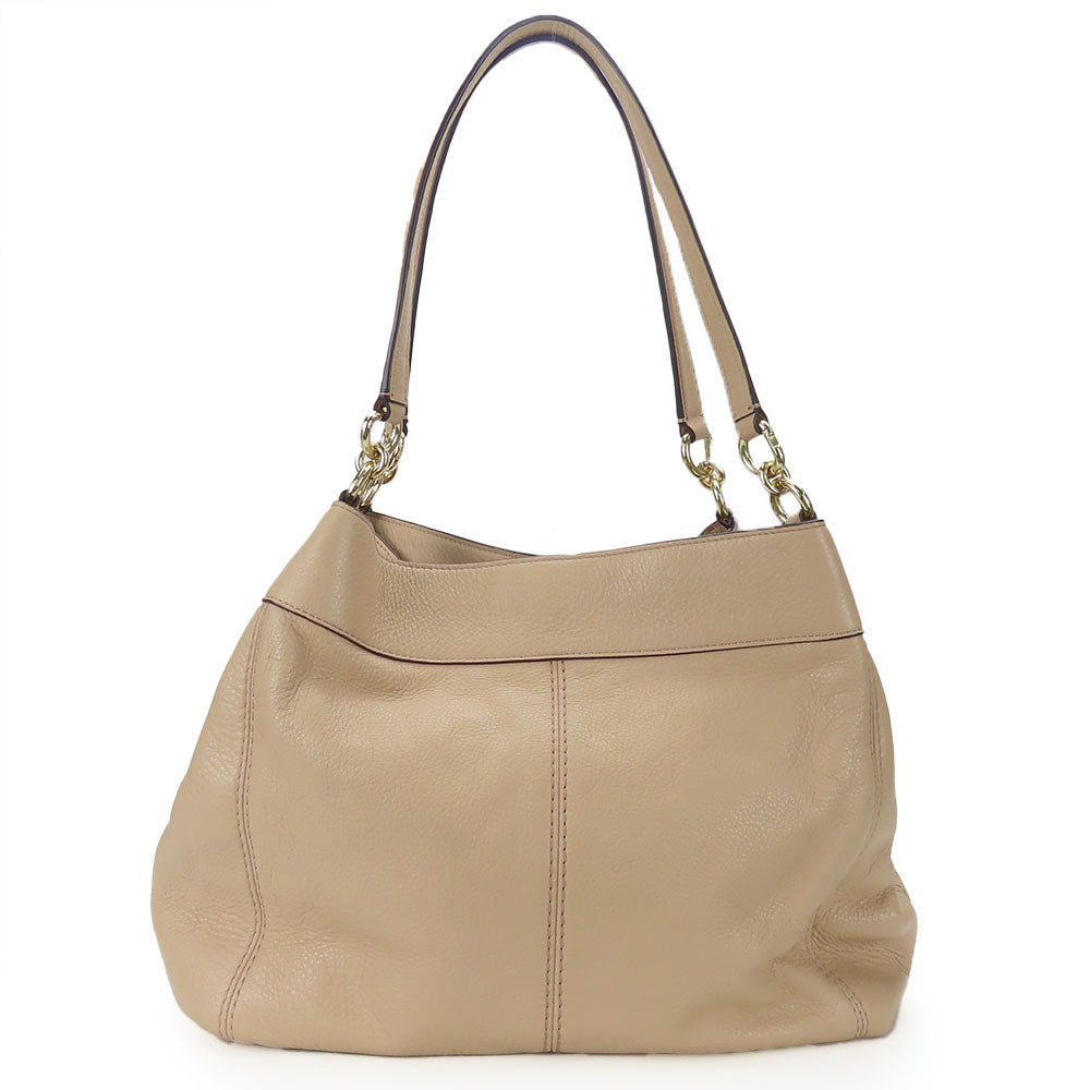 Coach Tote Bag F57545 Leather Beige Women
