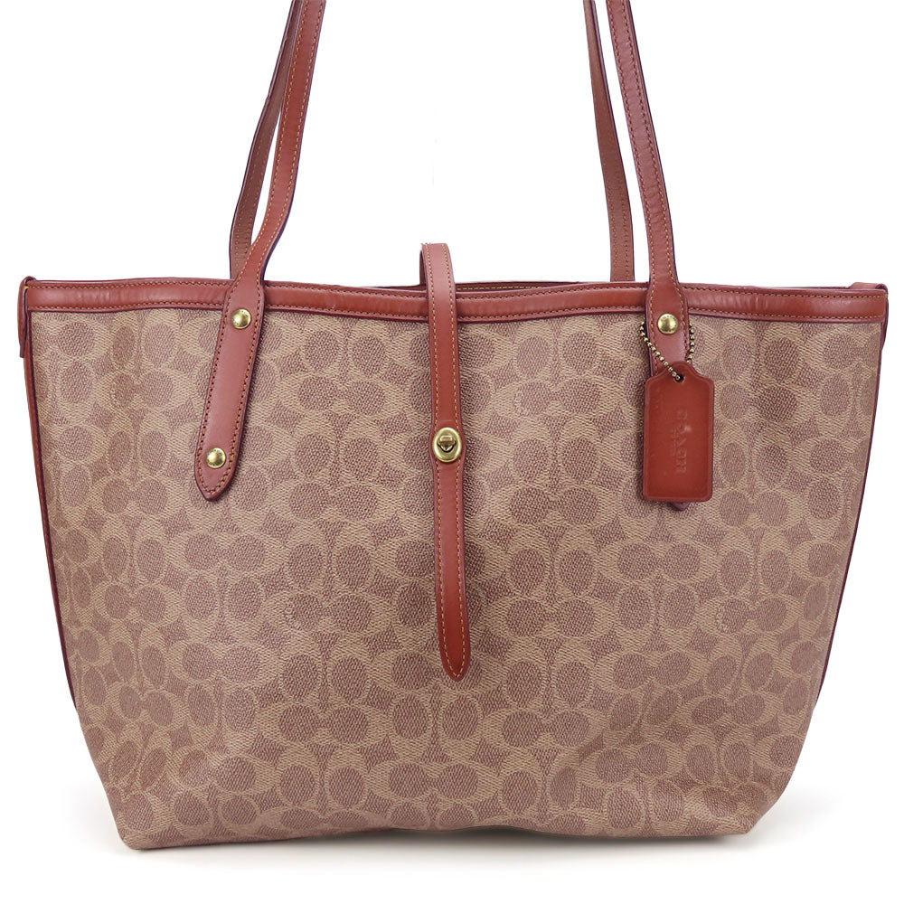 Coach Tote Bag 32714 Leather, Pvc Beige Women