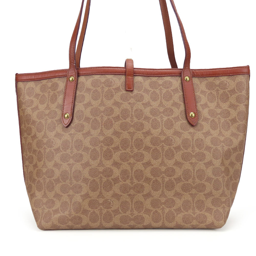 Coach Tote Bag 32714 Leather, Pvc Beige Women