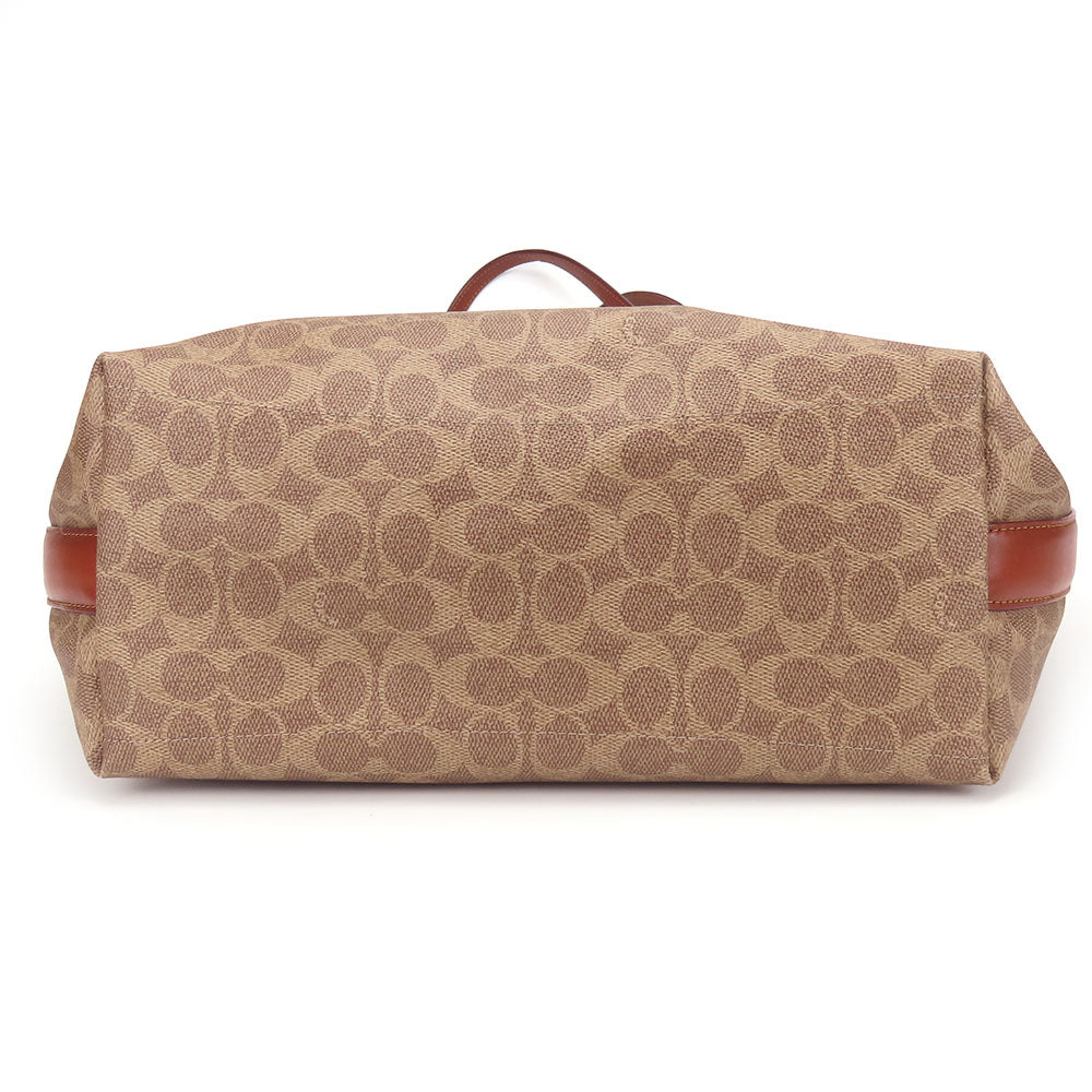 Coach Tote Bag 32714 Leather, Pvc Beige Women