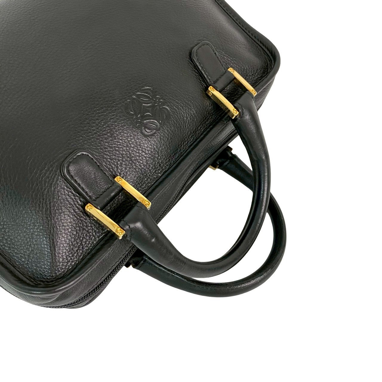 Loewe Handbag Leather Black Amazona 28