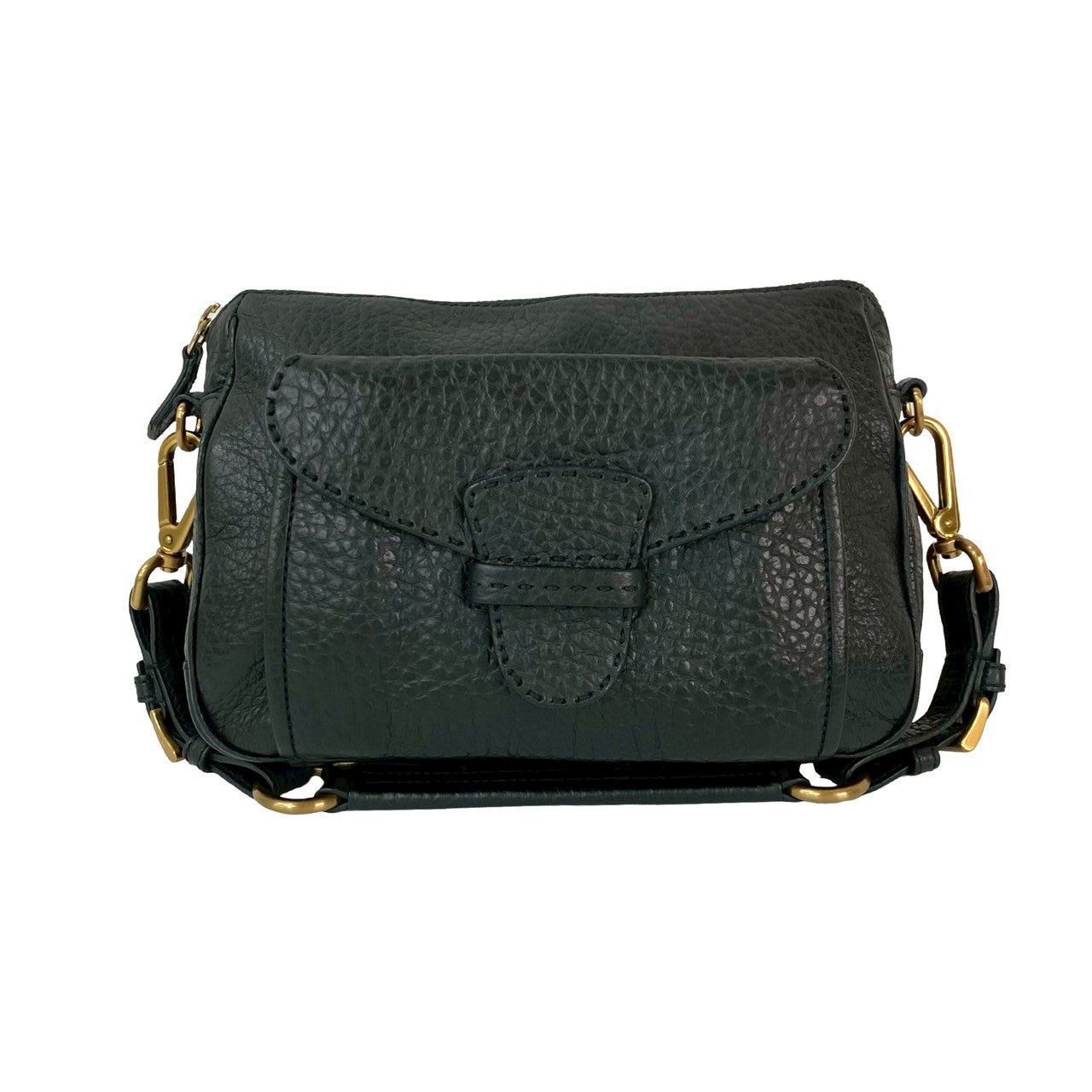 Prada Shoulder Bag Leather Black