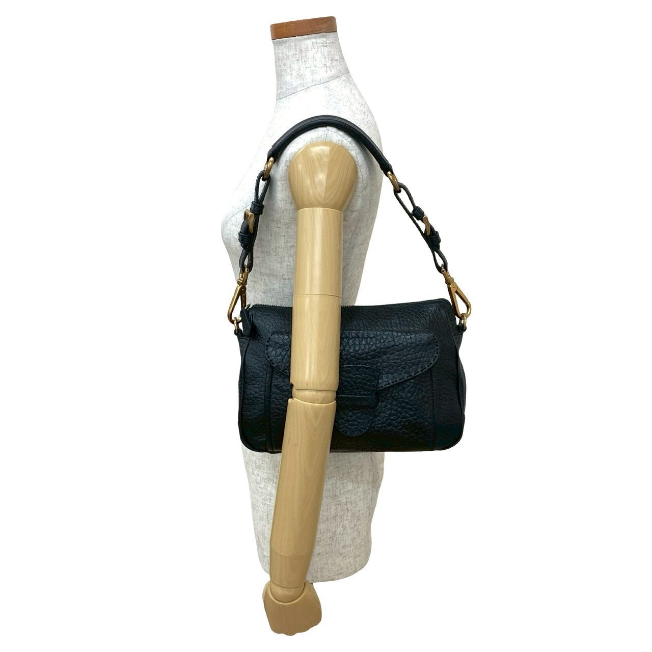 Prada Shoulder Bag Leather Black