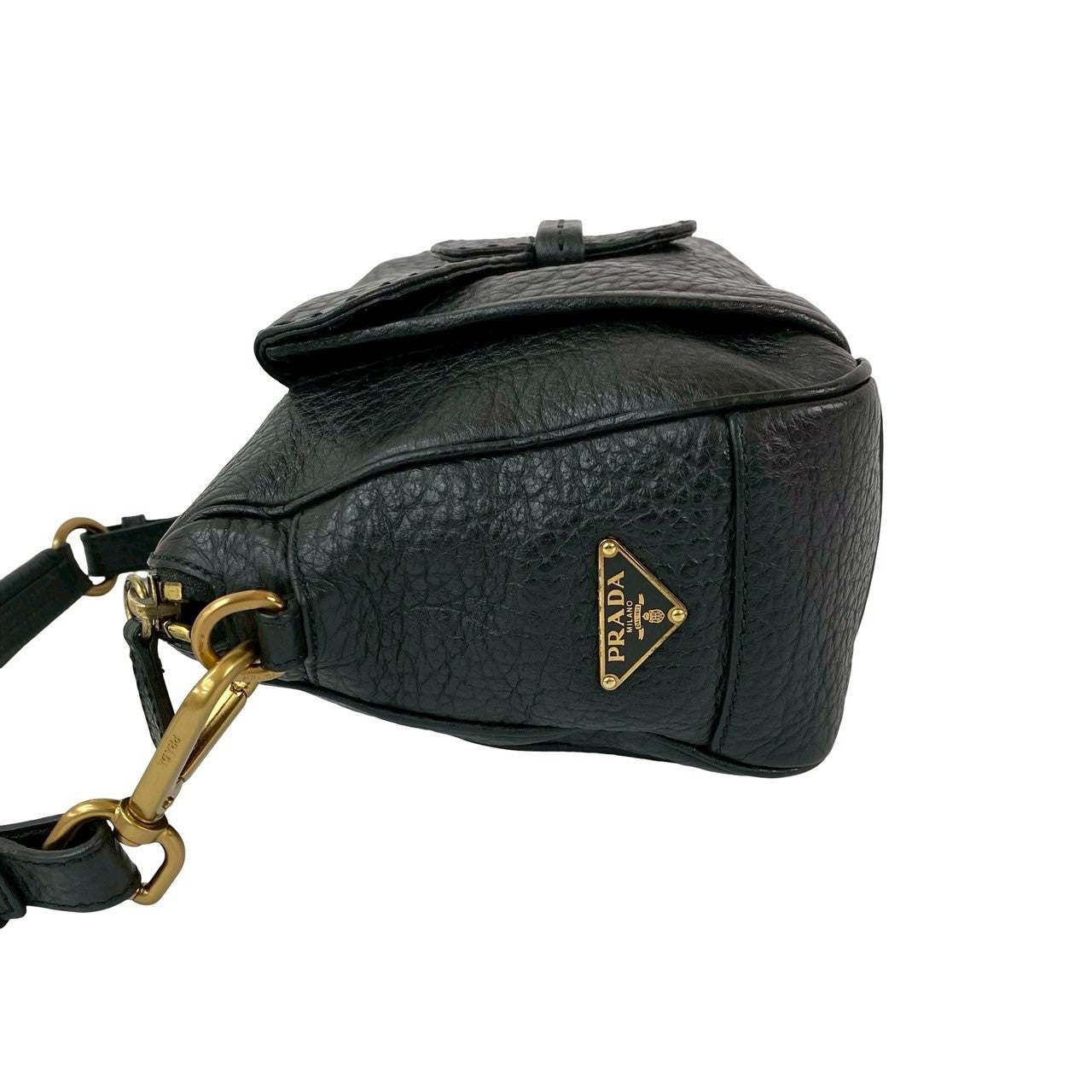 Prada Shoulder Bag Leather Black