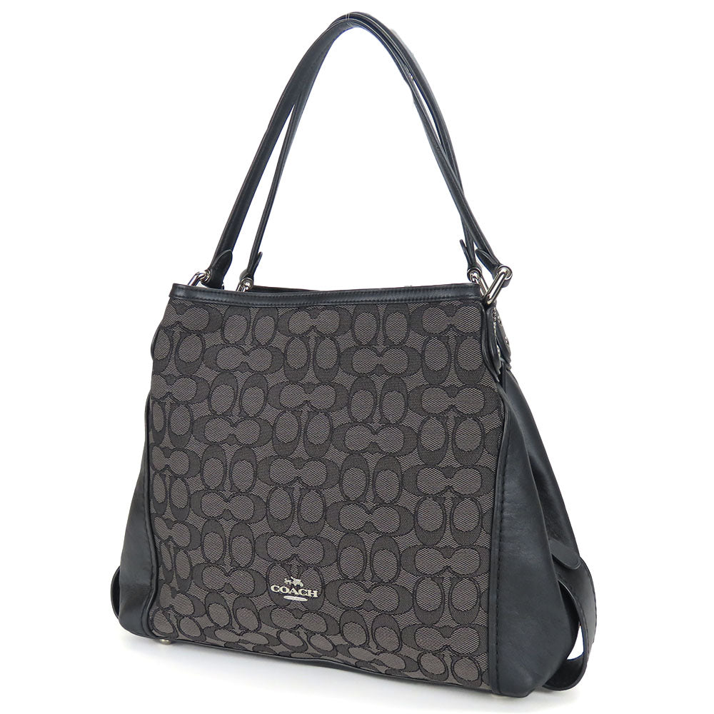 Coach Handbag 57933 Canvas, Leather Black Women