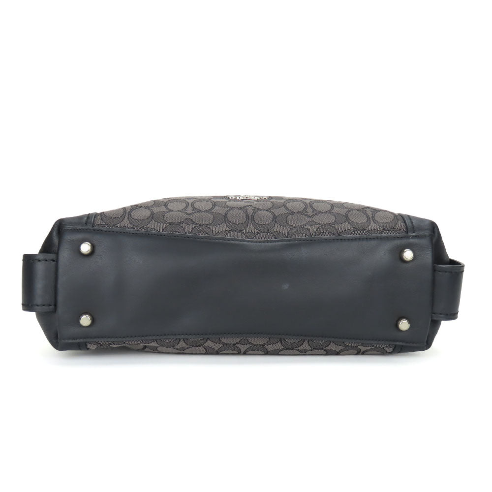 Coach Handbag 57933 Canvas, Leather Black Women
