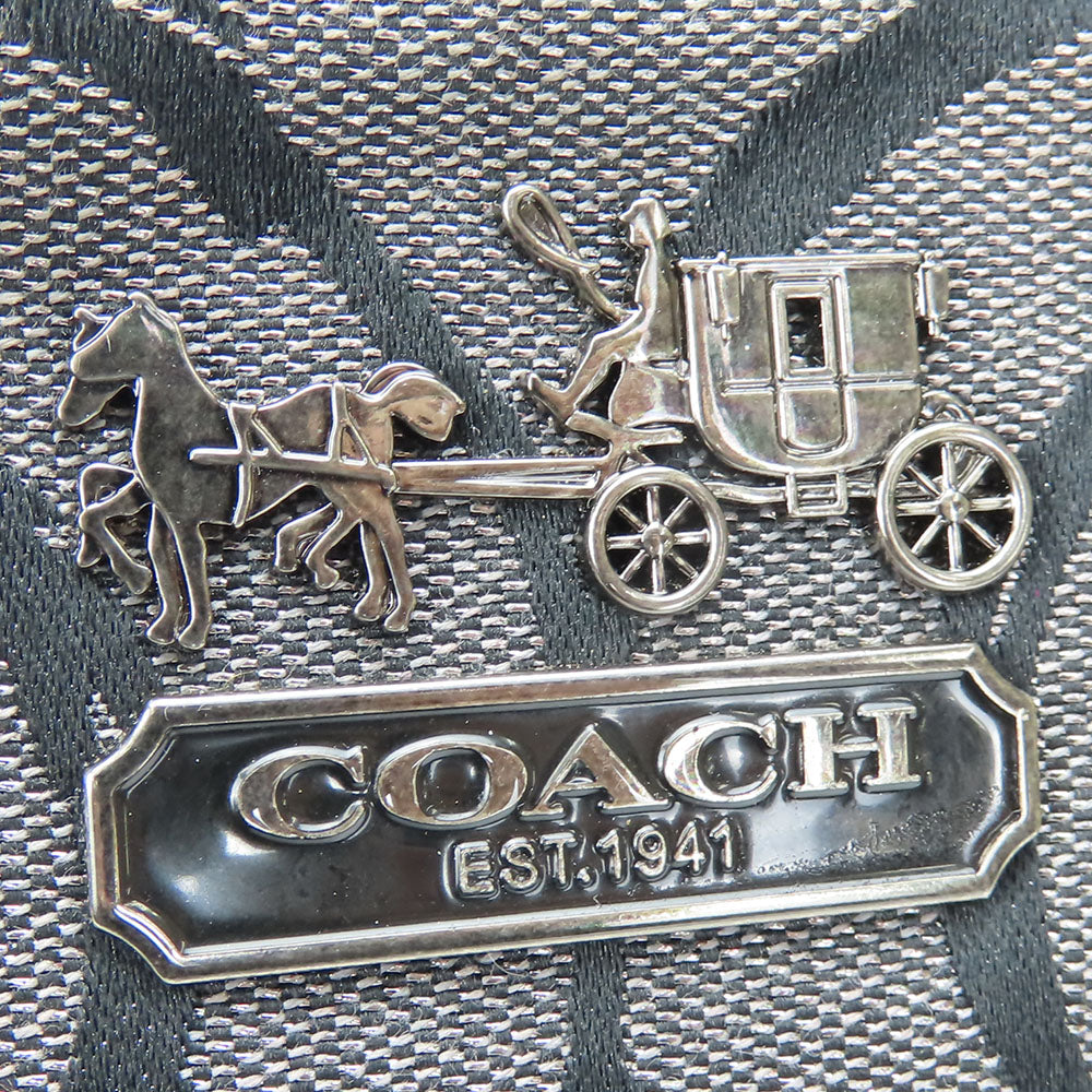 Coach Handbag 15940 Canvas, Leather, Sequins Black Op Art Madison Women