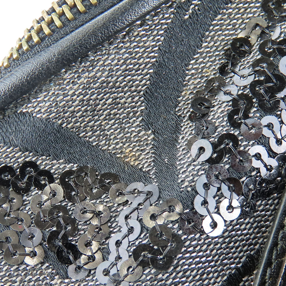 Coach Handbag 15940 Canvas, Leather, Sequins Black Op Art Madison Women