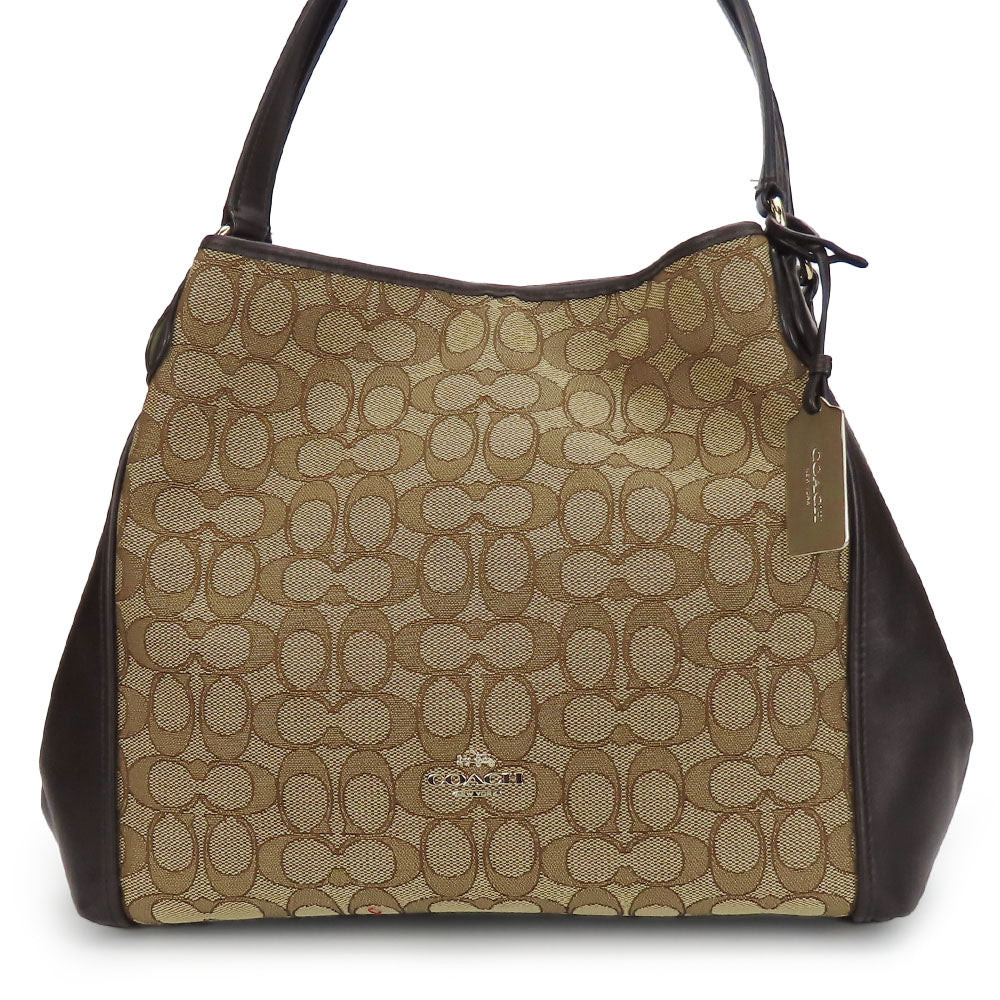 Coach Tote Bag 36466 Canvas, Leather Brown Signature Women