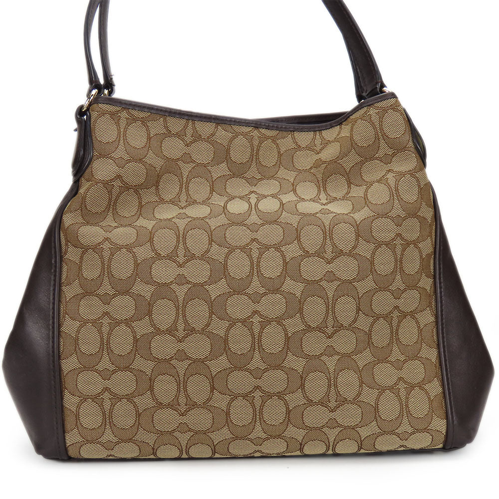 Coach Tote Bag 36466 Canvas, Leather Brown Signature Women