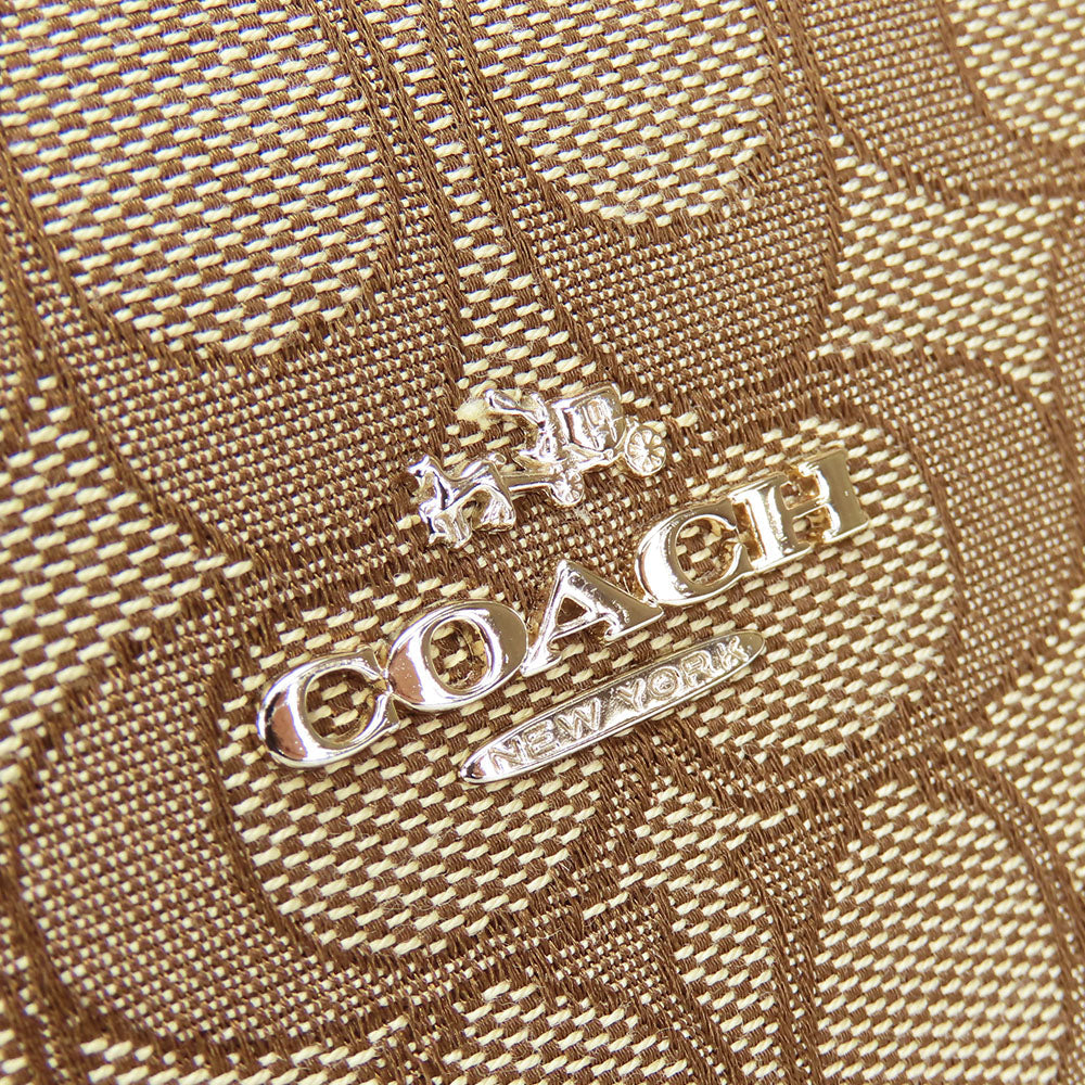Coach Tote Bag 36466 Canvas, Leather Brown Signature Women
