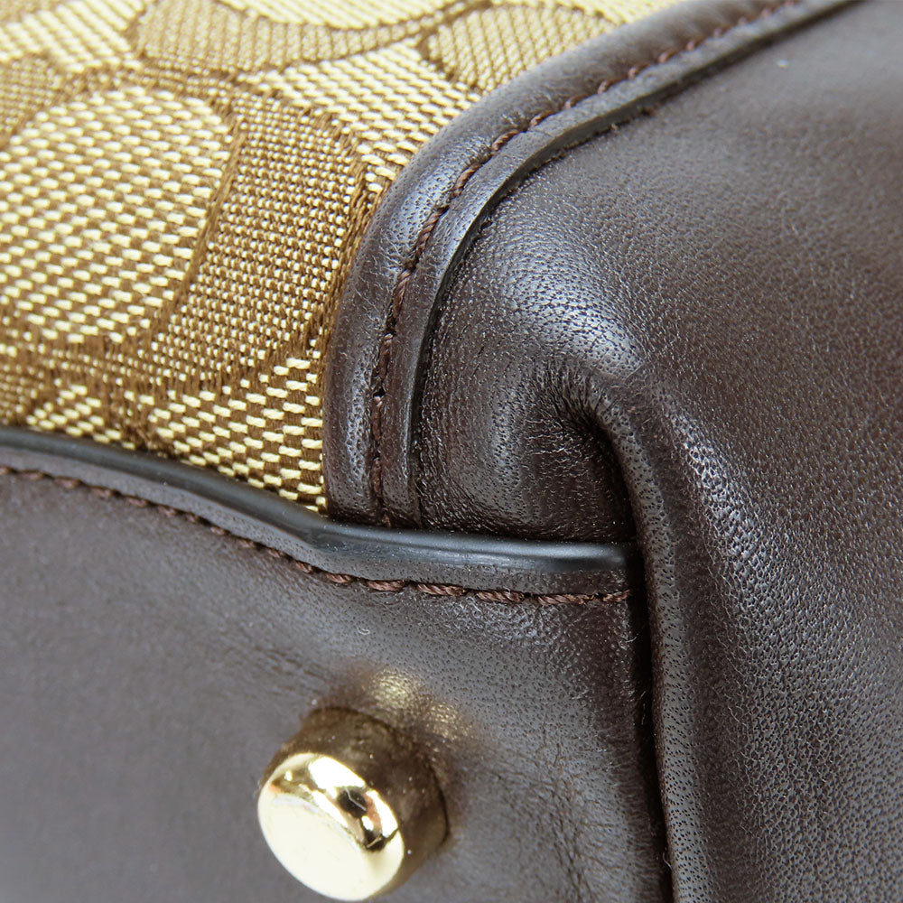 Coach Tote Bag 36466 Canvas, Leather Brown Signature Women