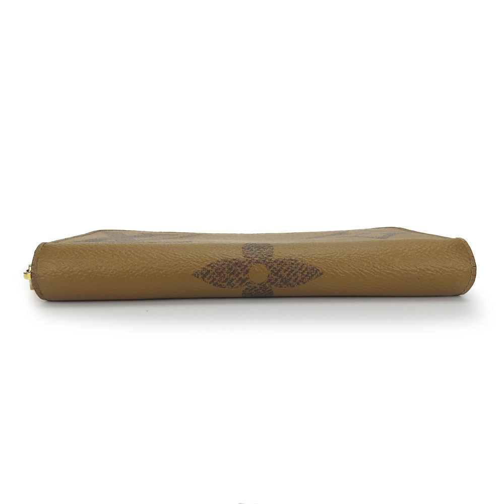 Louis Vuitton Long Wallet Purse M69353 Monogram Reverse Brown Zippy Wallet Unisex(Unisex)