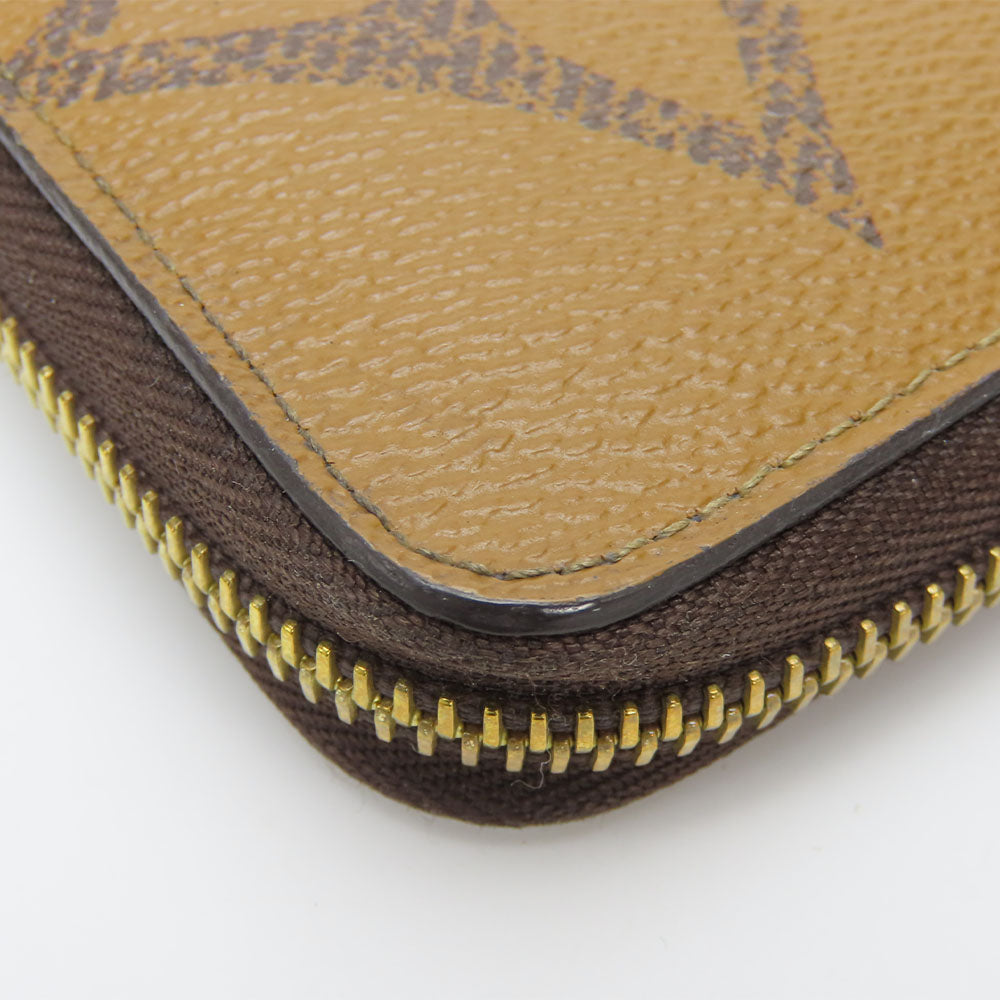 Louis Vuitton Long Wallet Purse M69353 Monogram Reverse Brown Zippy Wallet Unisex(Unisex)