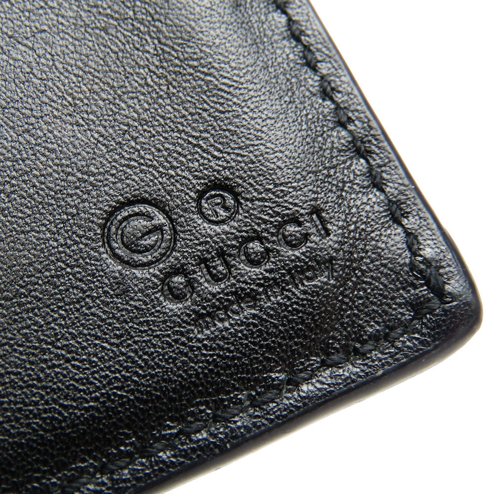 Gucci Bifold Wallet 333042 Sima Leather Black Micro Gg Mens