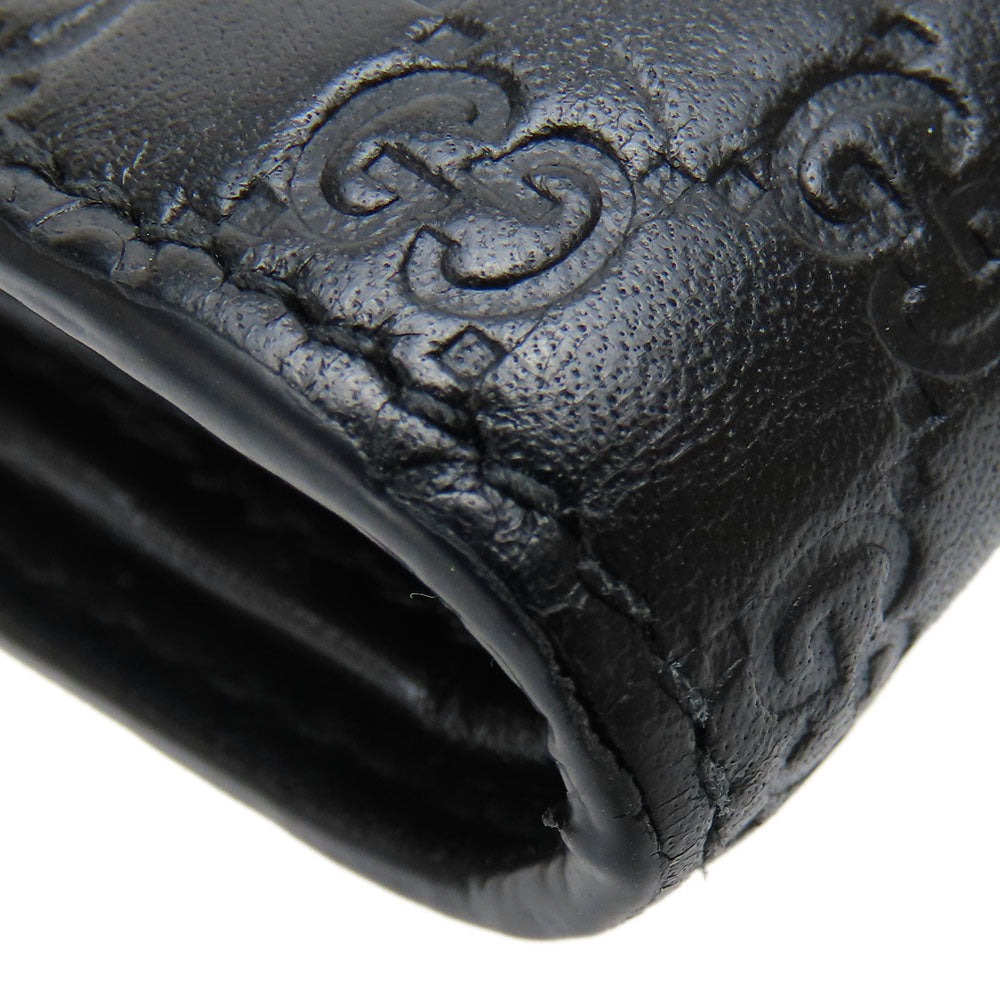 Gucci Bifold Wallet 333042 Sima Leather Black Micro Gg Mens
