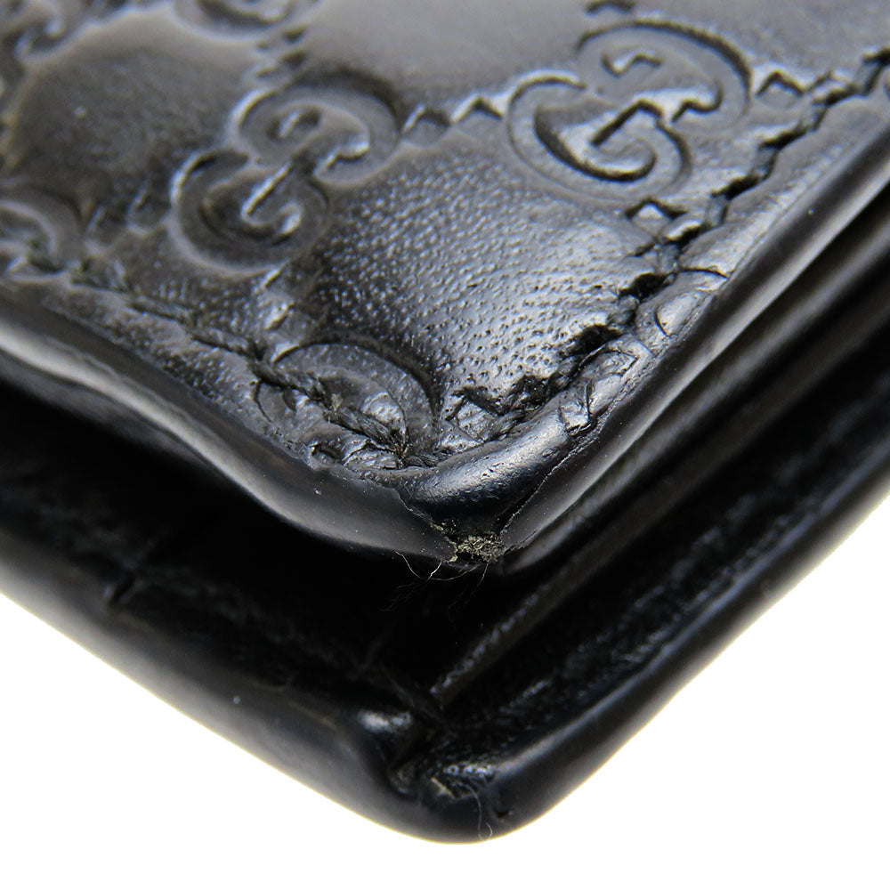 Gucci Bifold Wallet 333042 Sima Leather Black Micro Gg Mens