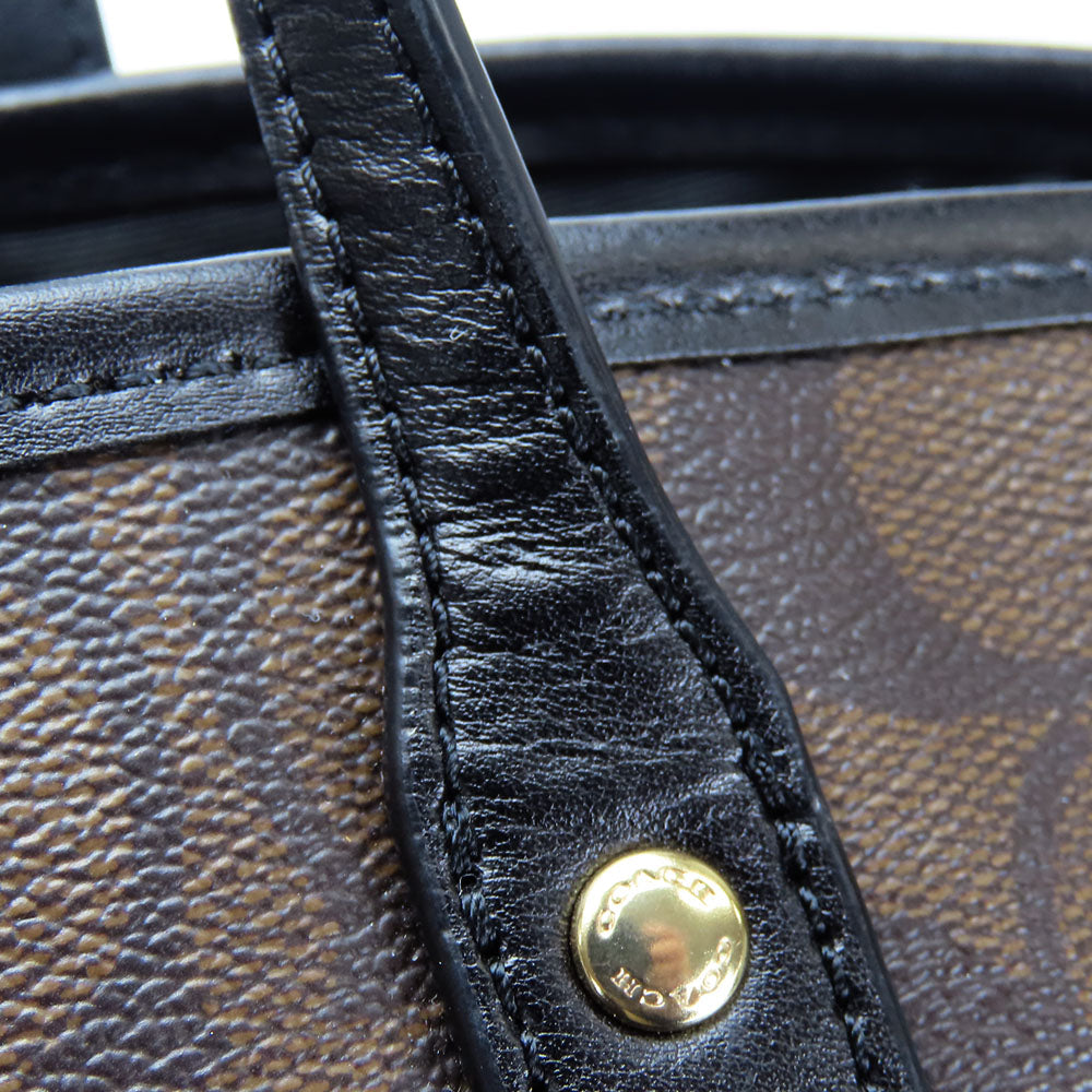 Coach Tote Bag F57842 Leather, Pvc Black Women