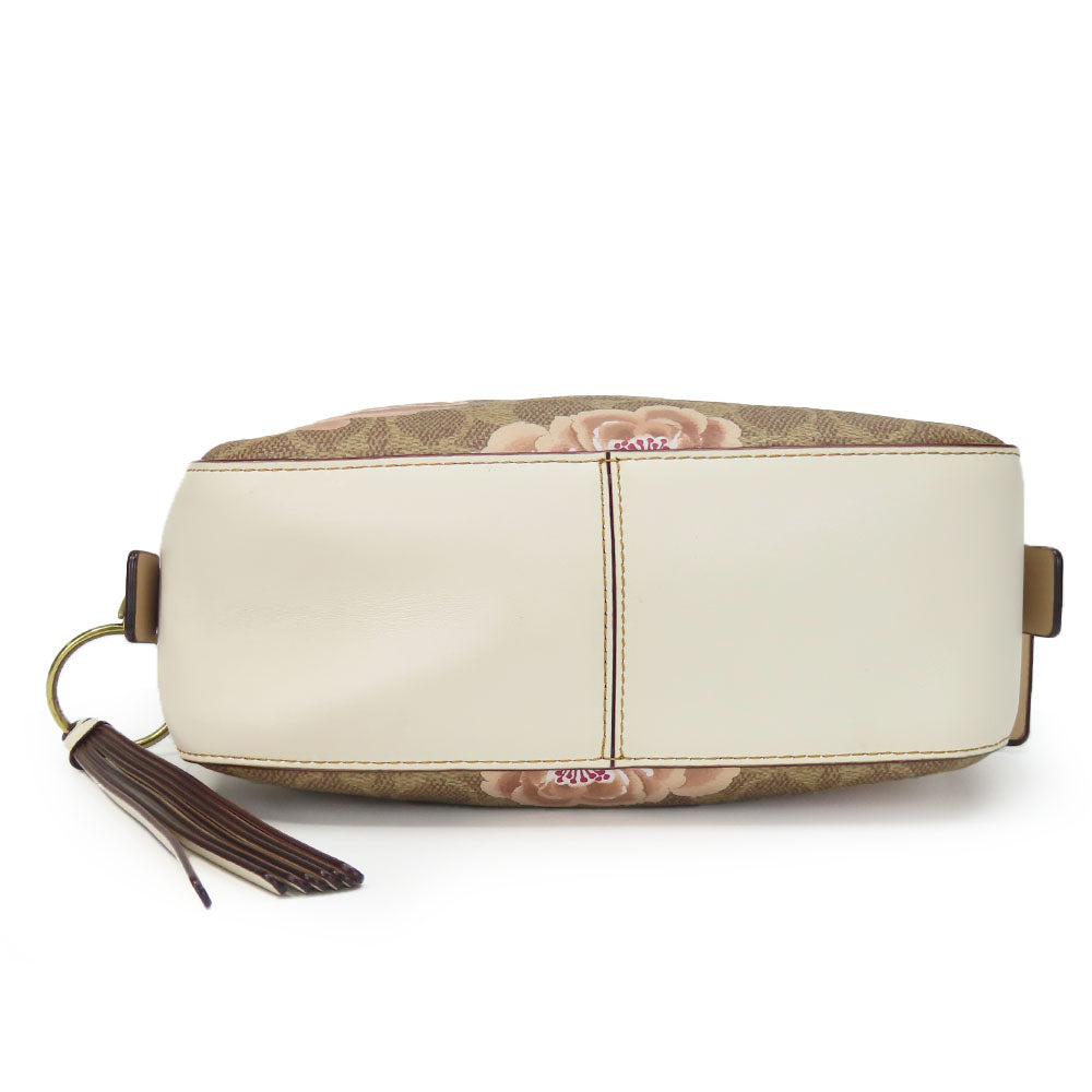 Coach Shoulder Bag 31695 Leather Beige Women