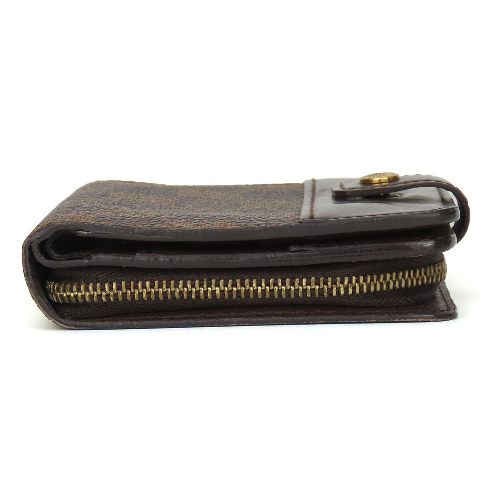 Louis Vuitton Bifold Wallet N61668 Damier Brown Compact Zip Women