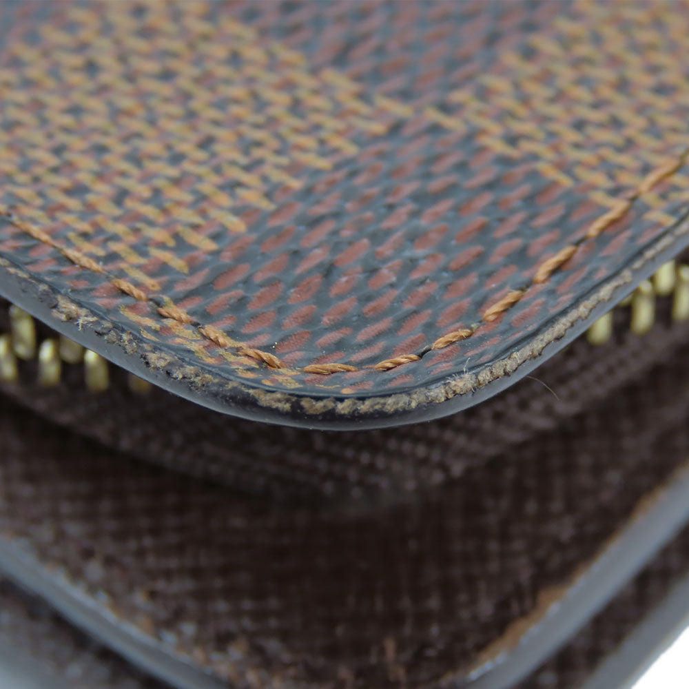 Louis Vuitton Bifold Wallet N61668 Damier Brown Compact Zip Women