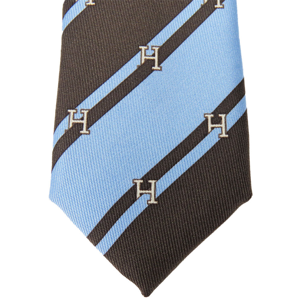 Hermes Tie Silk Blue Type Mens