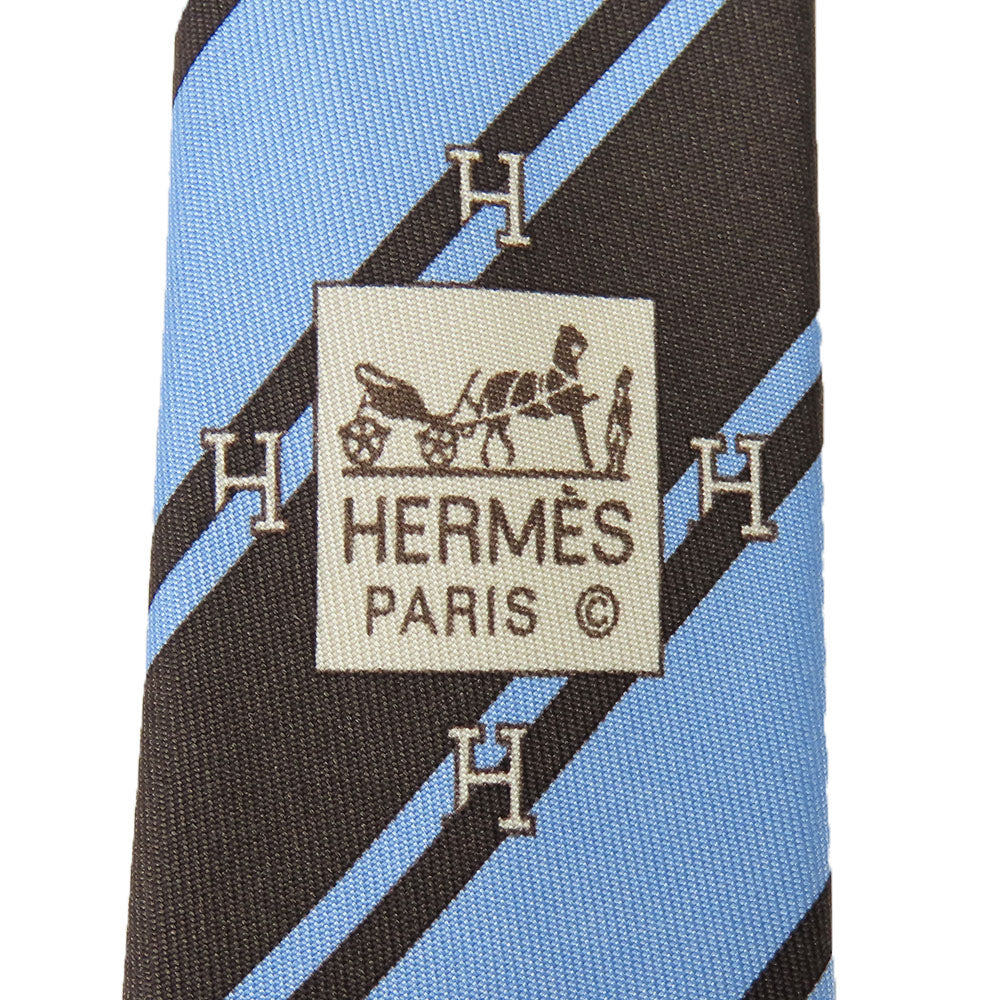 Hermes Tie Silk Blue Type Mens