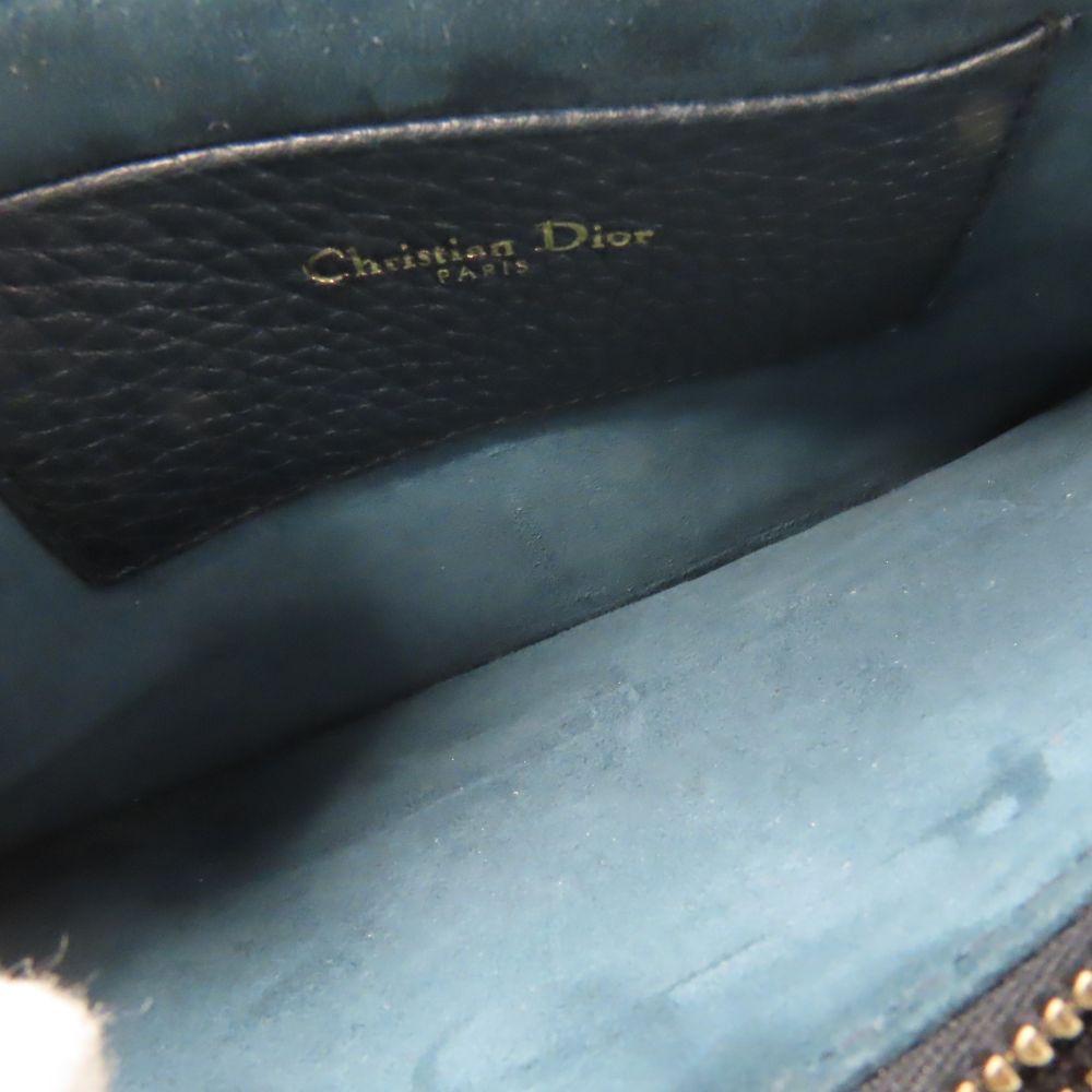 Christian Dior Pouch Leather Navy Type Women