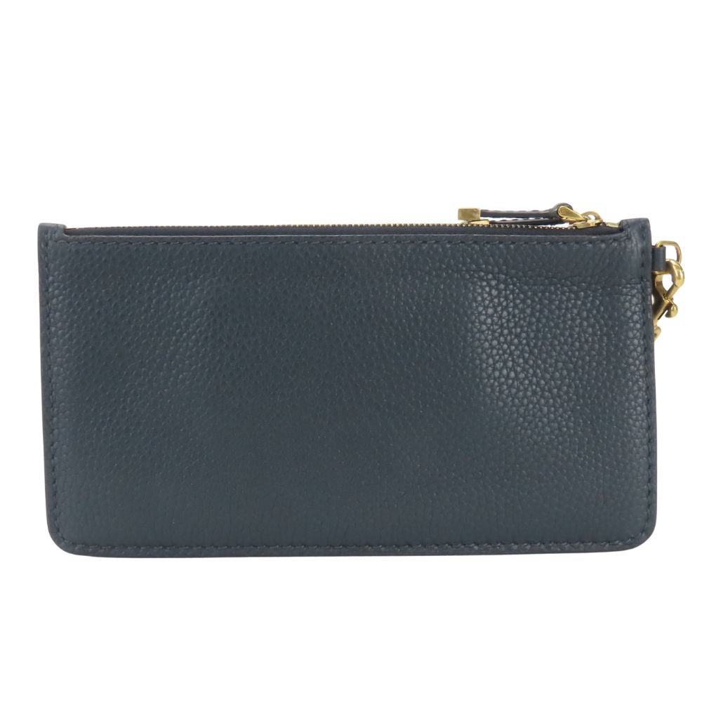 Christian Dior Pouch Leather Navy Type Women